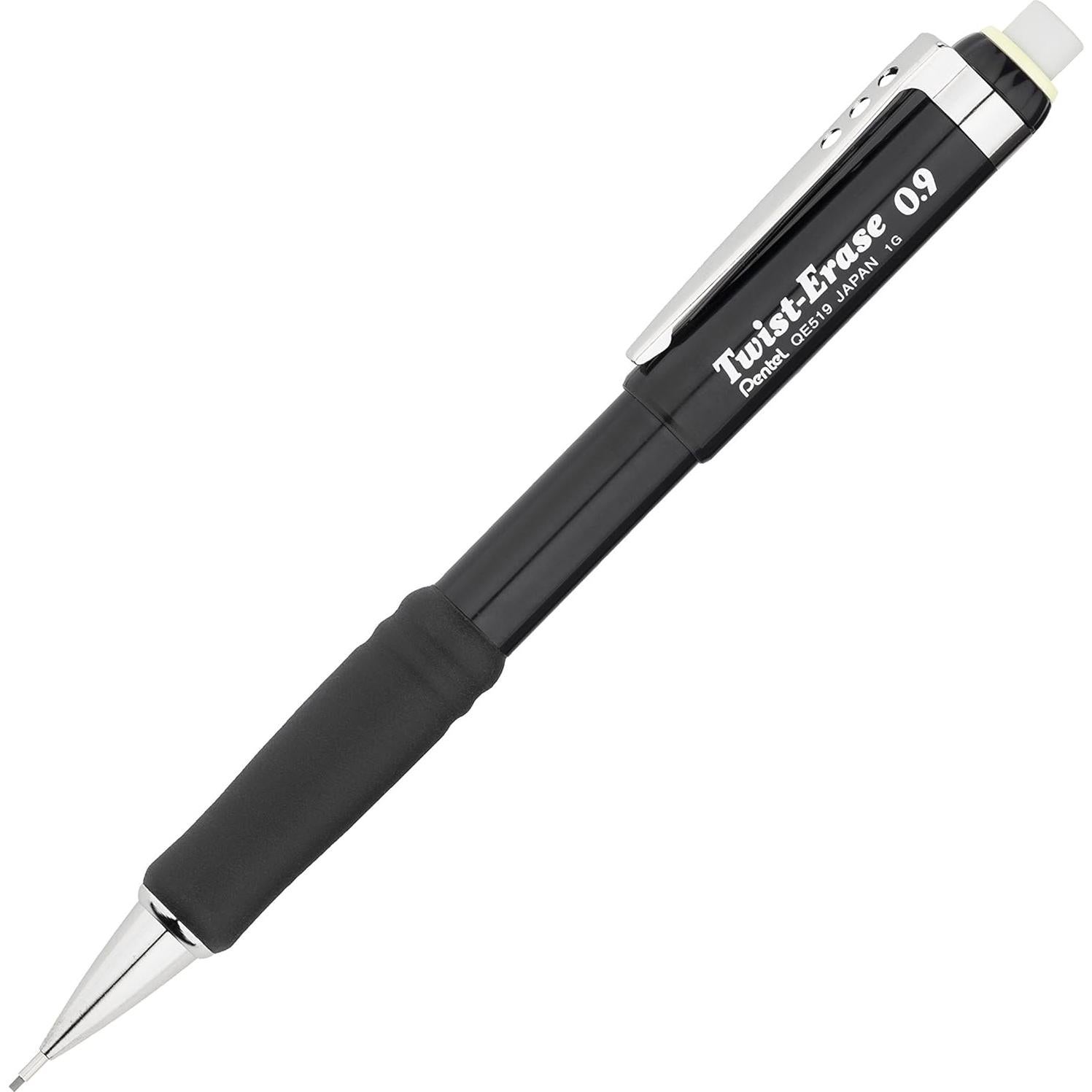 Lápiz Mecánico Pentel Twist-Erase III 0.9mm Negro - Paquete de 4