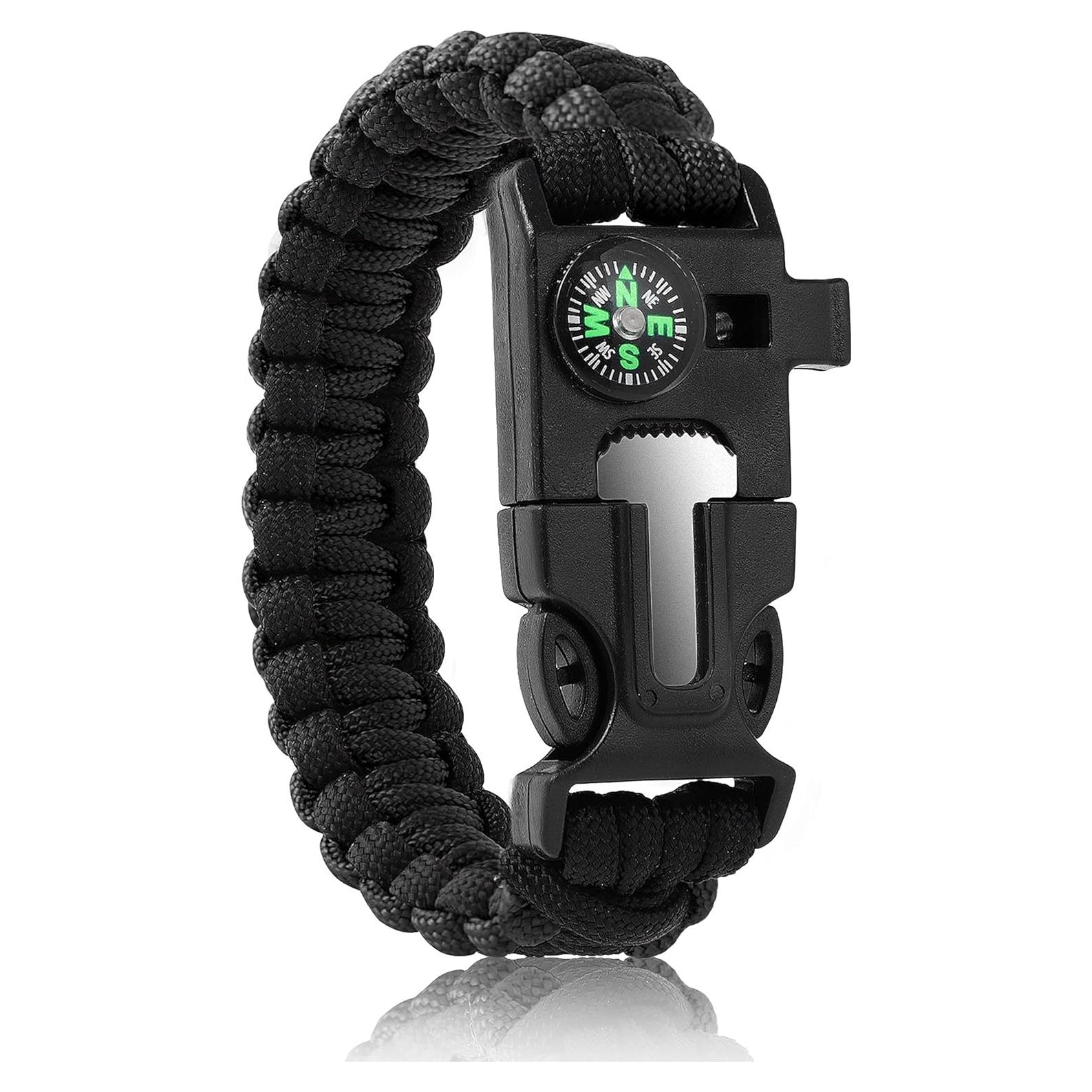 Pulsera de Supervivencia Oadnfa 5-en-1 para Hombres - Cuerda 3.66m