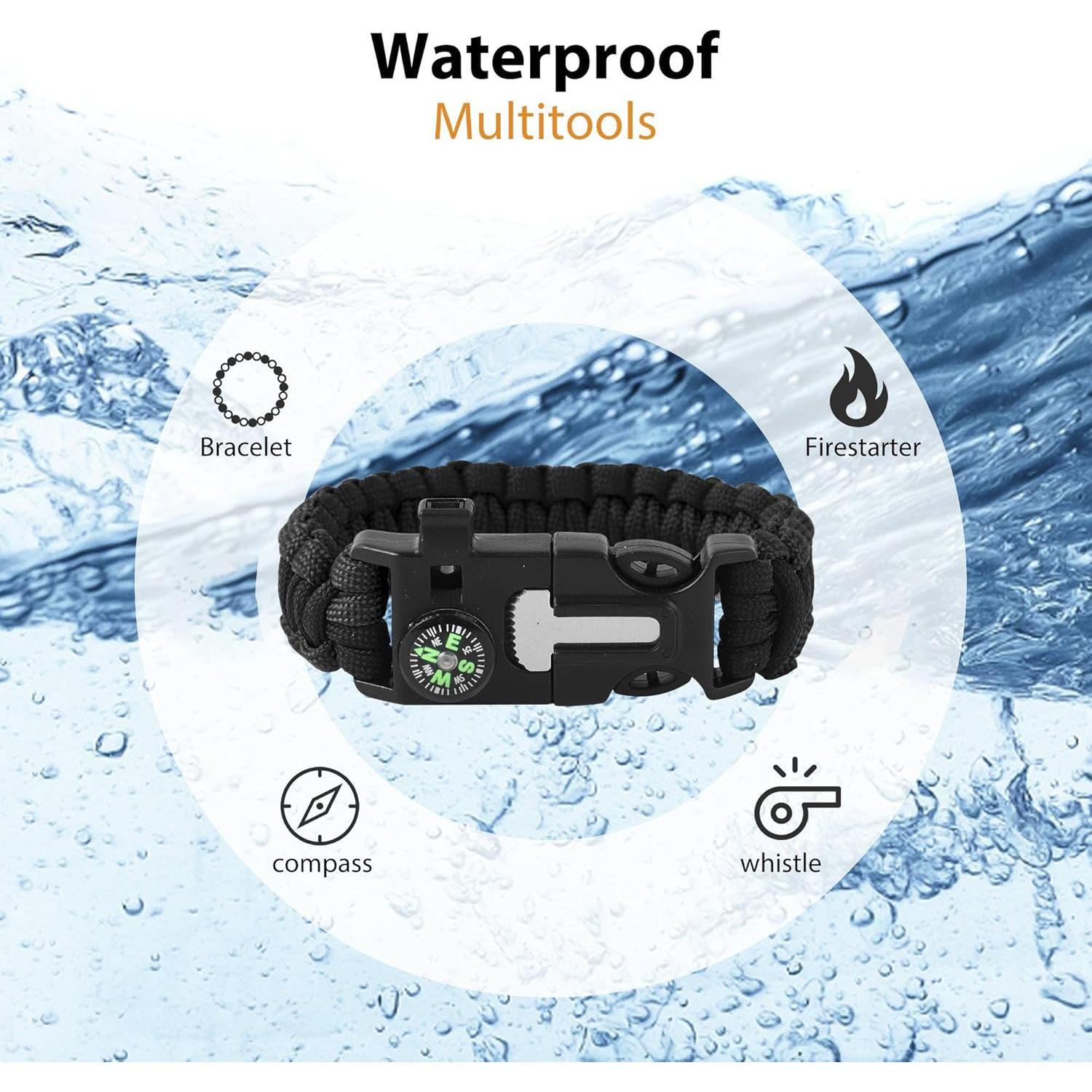 Pulsera de Supervivencia Oadnfa 5-en-1 para Hombres - Cuerda 3.66m