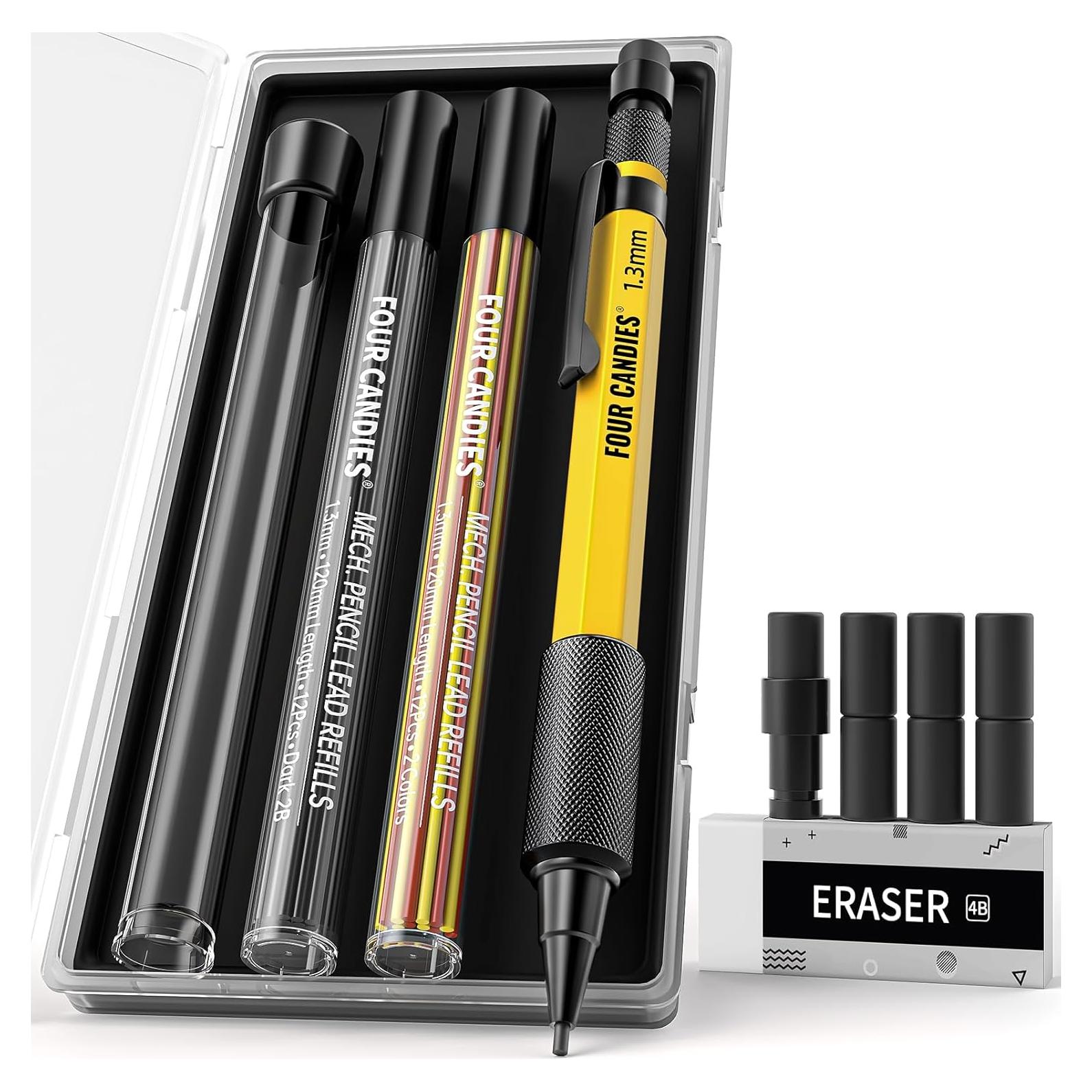 Juego de Lápices Mecánicos 1.3mm Four Candies con 24 Recargas