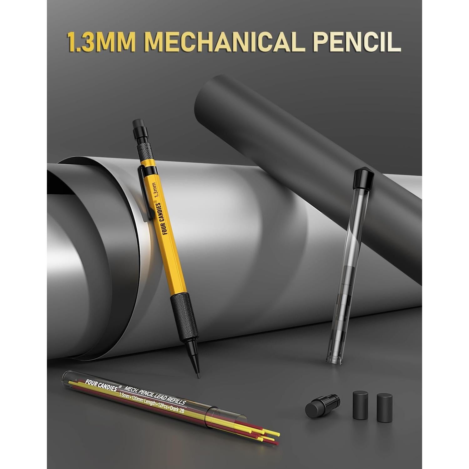 Juego de Lápices Mecánicos 1.3mm Four Candies con 24 Recargas