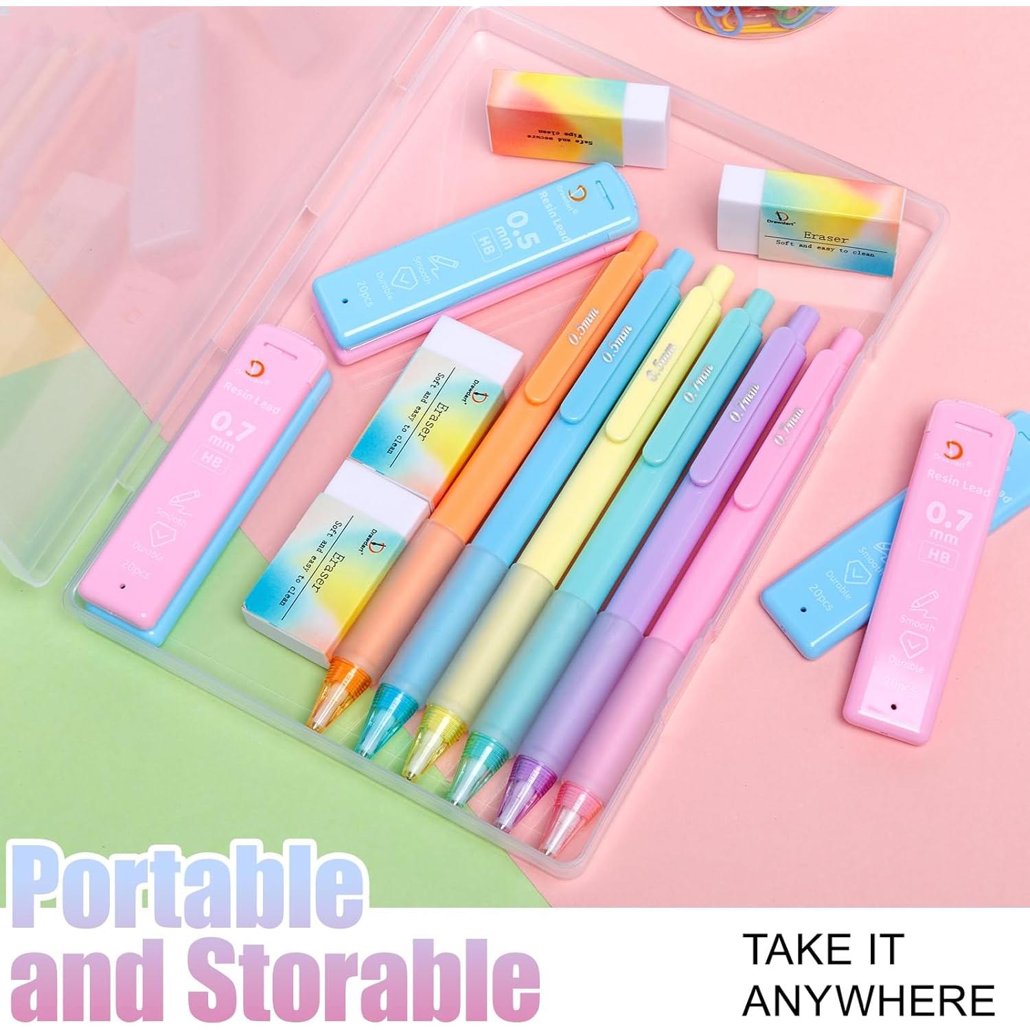 Juego de Lápices Mecánicos Drawdart 6 Pcs 0.5mm y 0.7mm