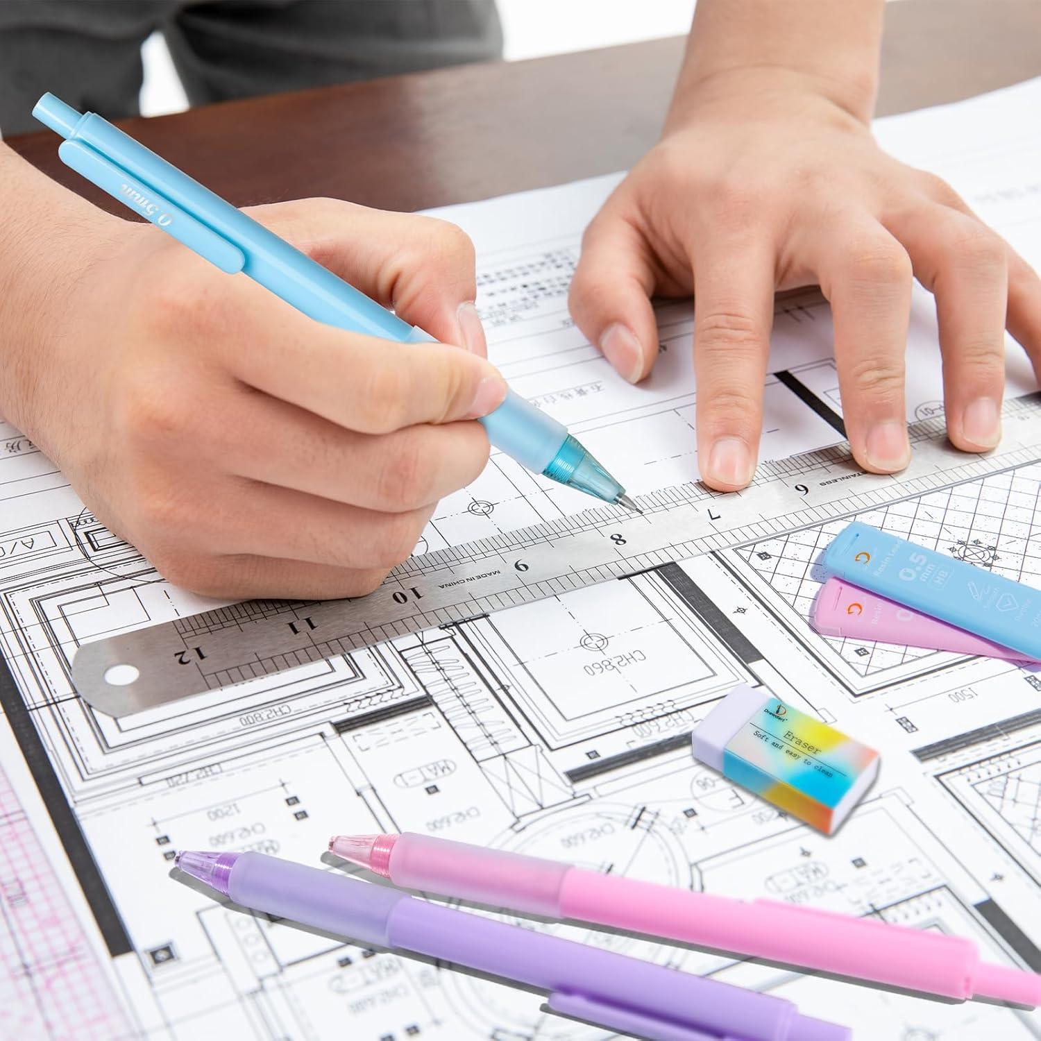 Juego de Lápices Mecánicos Drawdart 6 Pcs 0.5mm y 0.7mm