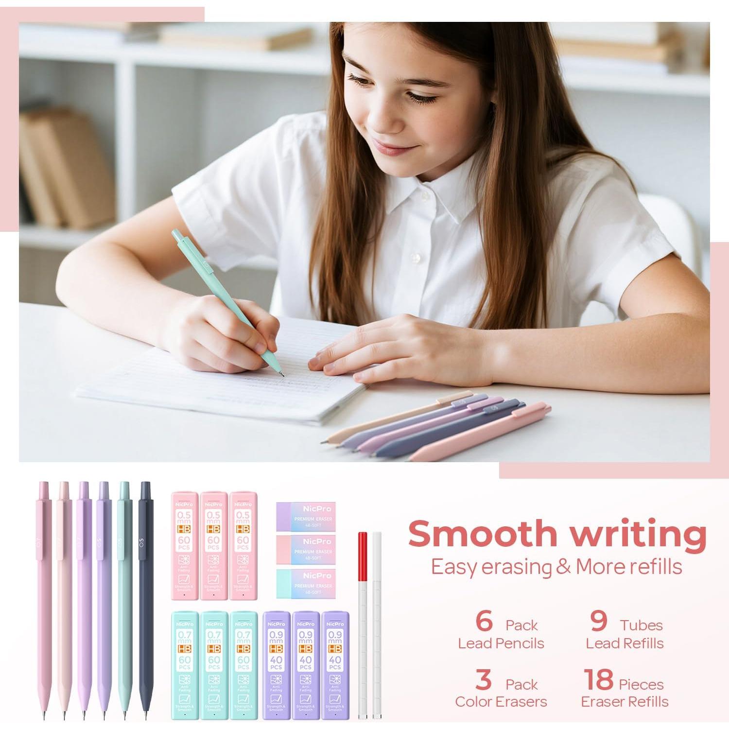 Set de Lápices Mecánicos Nicpro 38PCS Pastel 0.5-2.0mm