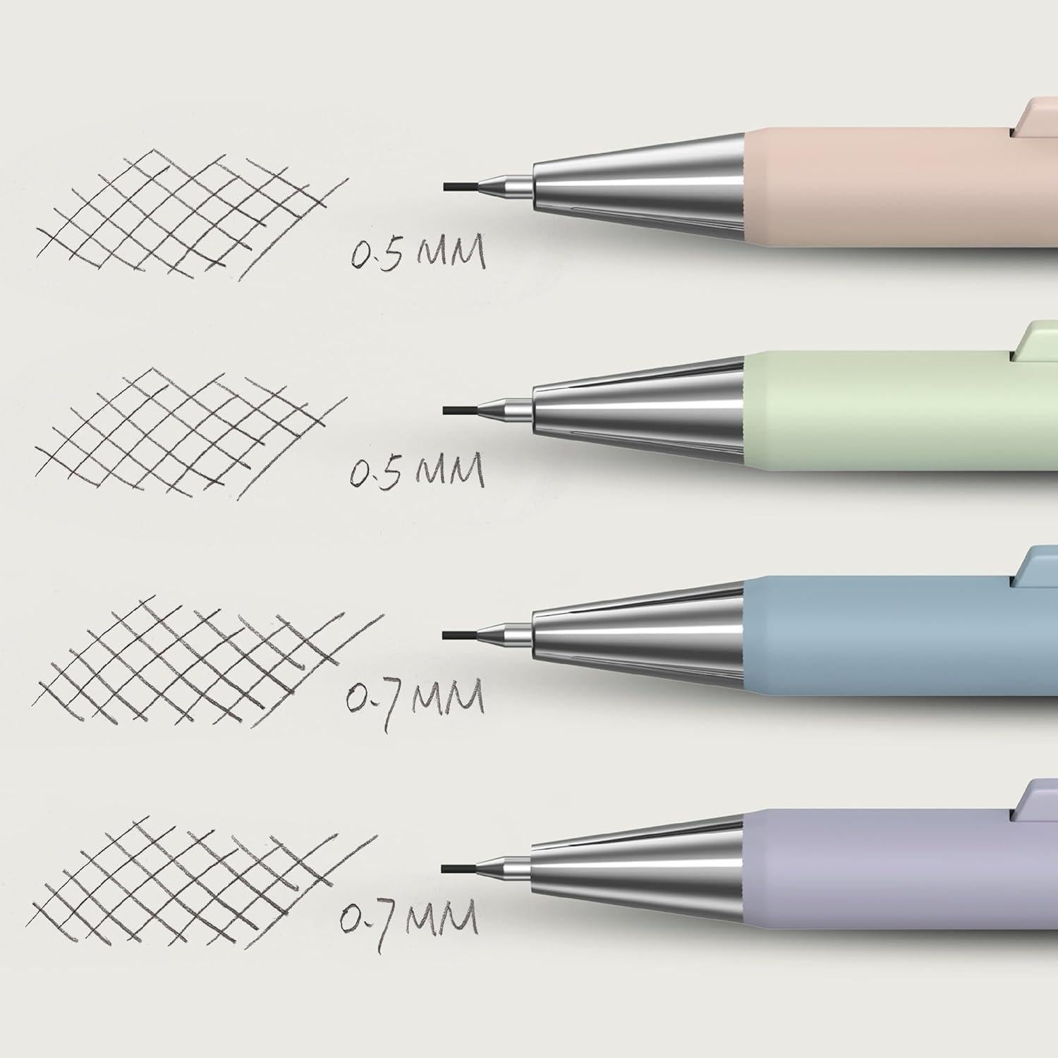 Juego de Lápices Mecánicos Pastel Mr. Pen 4 Pzs 0.5 y 0.7mm