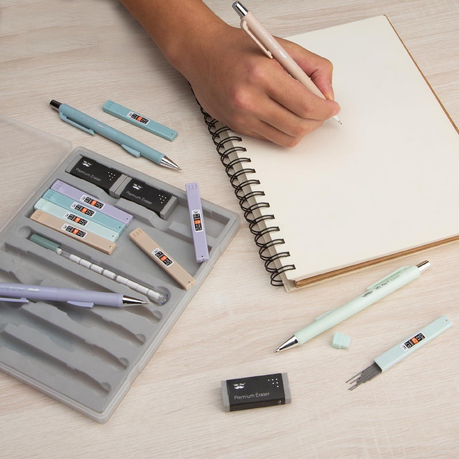 Juego de Lápices Mecánicos Pastel Mr. Pen 4 Pzs 0.5 y 0.7mm