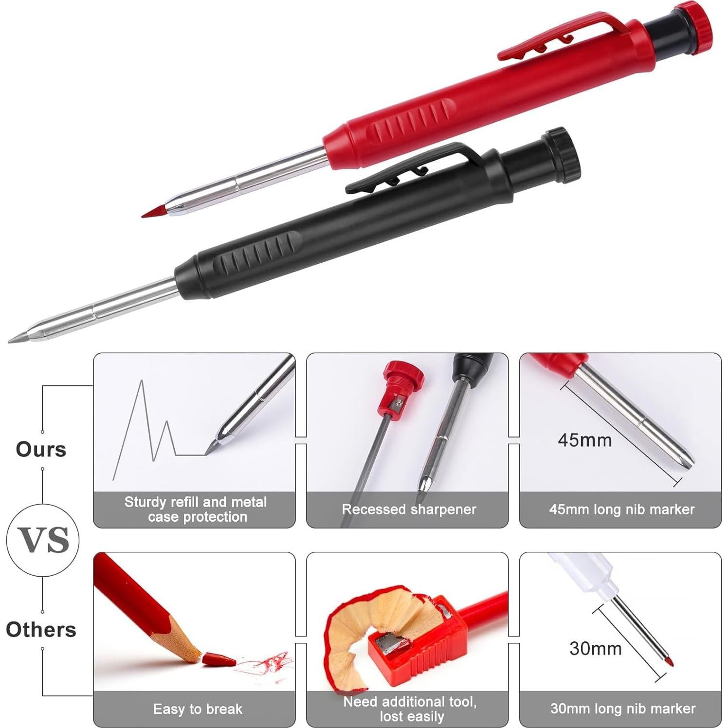 Paquete de 2 Lápices Mecánicos MECHEER con 12 Recargas