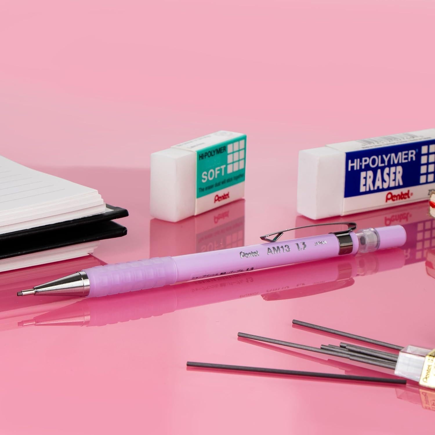 Lápiz Mecánico Pentel Sharp 1.3mm Color Púrpura Pastel