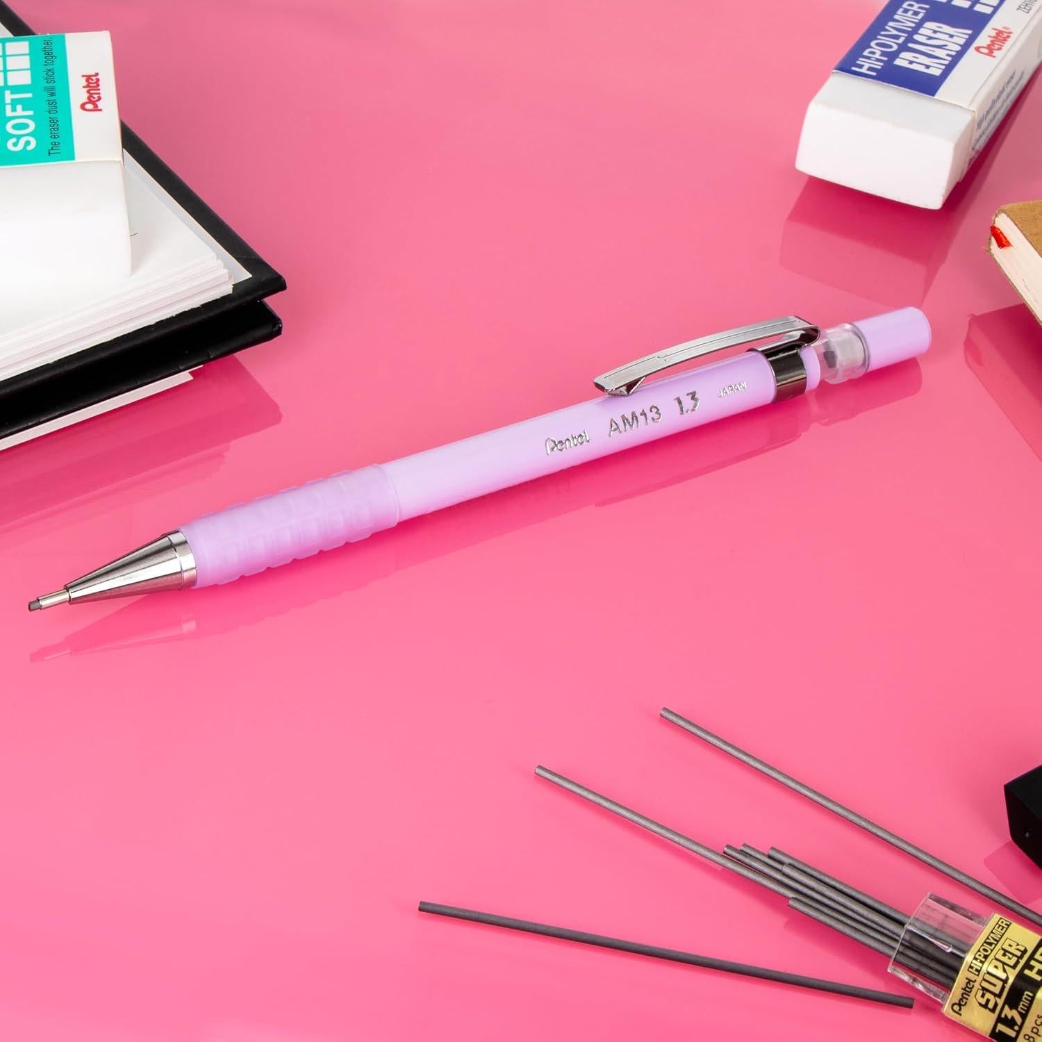 Lápiz Mecánico Pentel Sharp 1.3mm Color Púrpura Pastel
