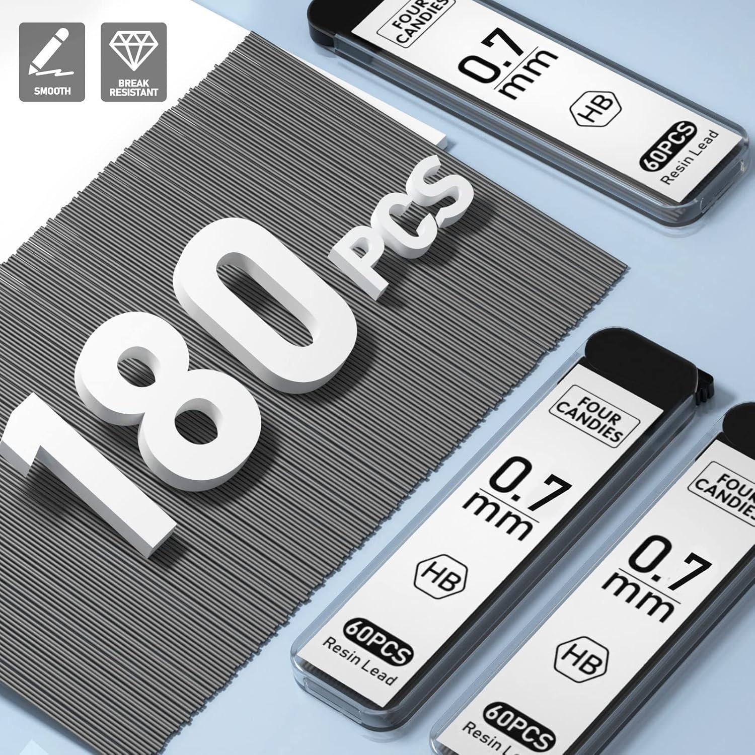 Juego de Lápices Mecánicos Four Candies 0.7mm con Estuche