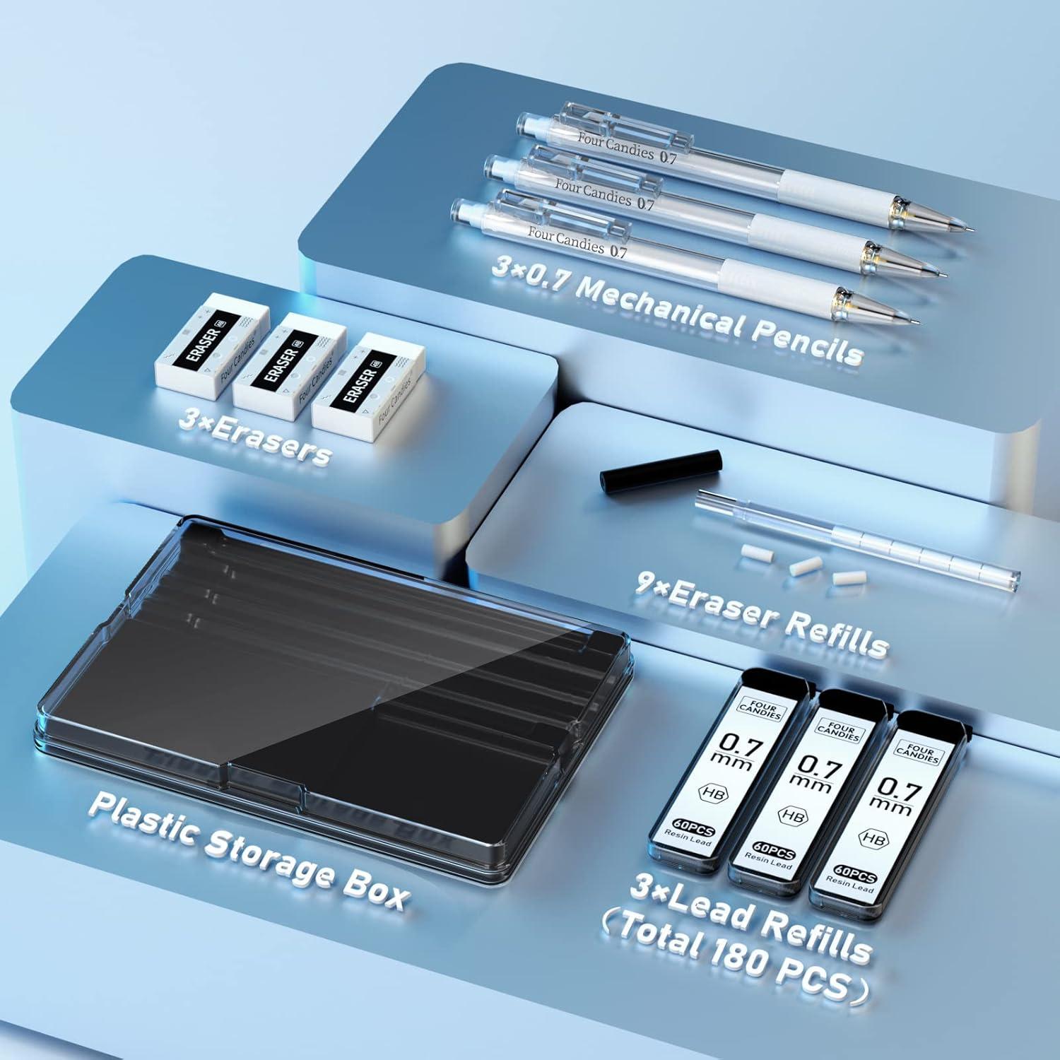 Juego de Lápices Mecánicos Four Candies 0.7mm con Estuche