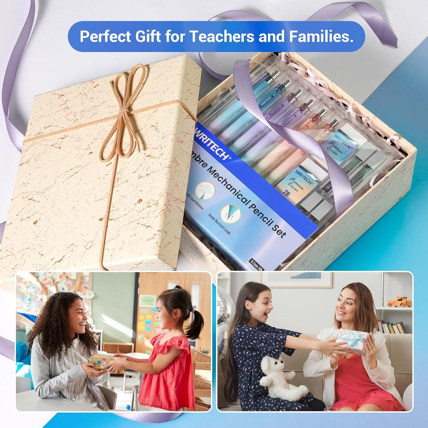 Set de Lápices Mecánicos Writech 0.7mm con Recargas y Gomas