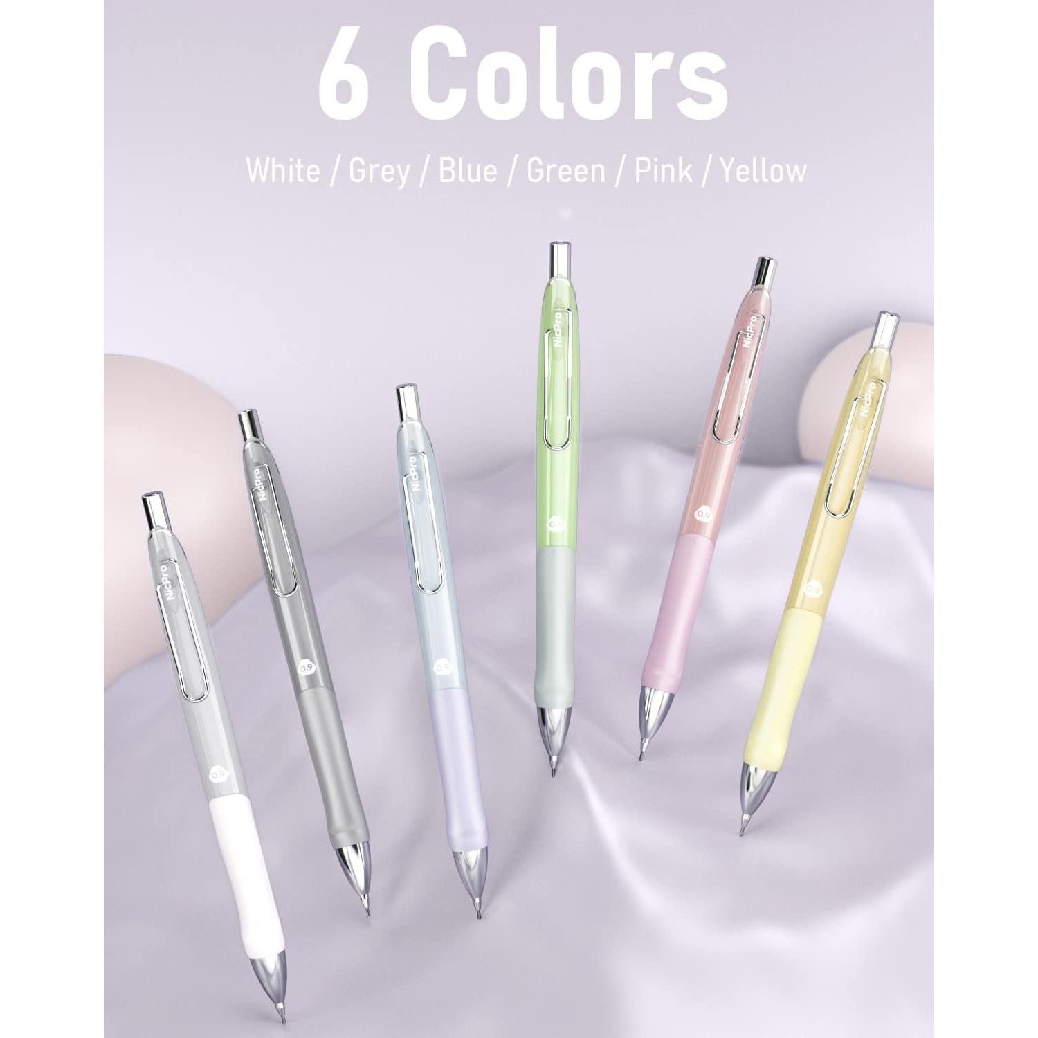 Conjunto de Lápices Mecánicos Nicpro 6PCS 0.9mm Pastel