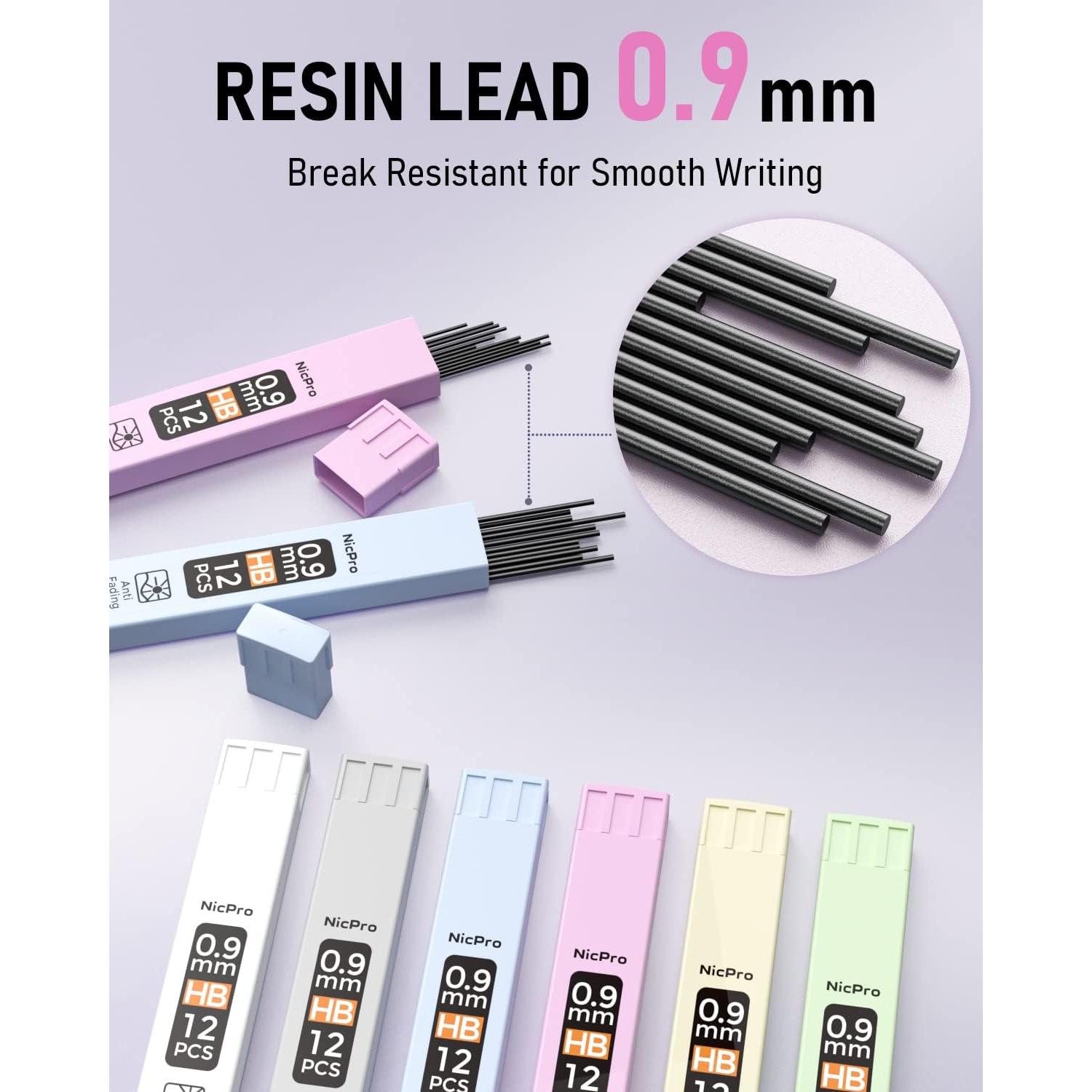 Conjunto de Lápices Mecánicos Nicpro 6PCS 0.9mm Pastel