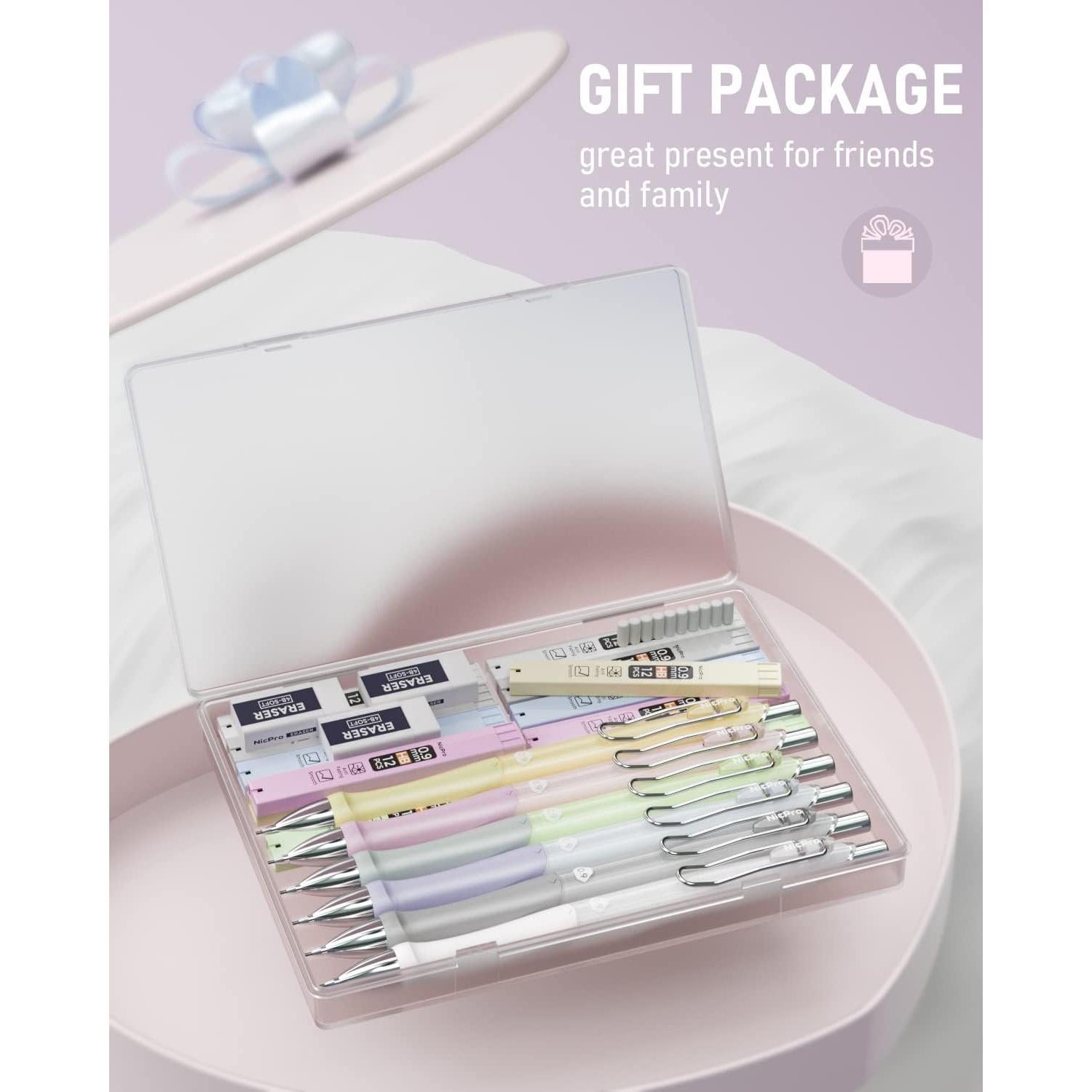 Conjunto de Lápices Mecánicos Nicpro 6PCS 0.9mm Pastel