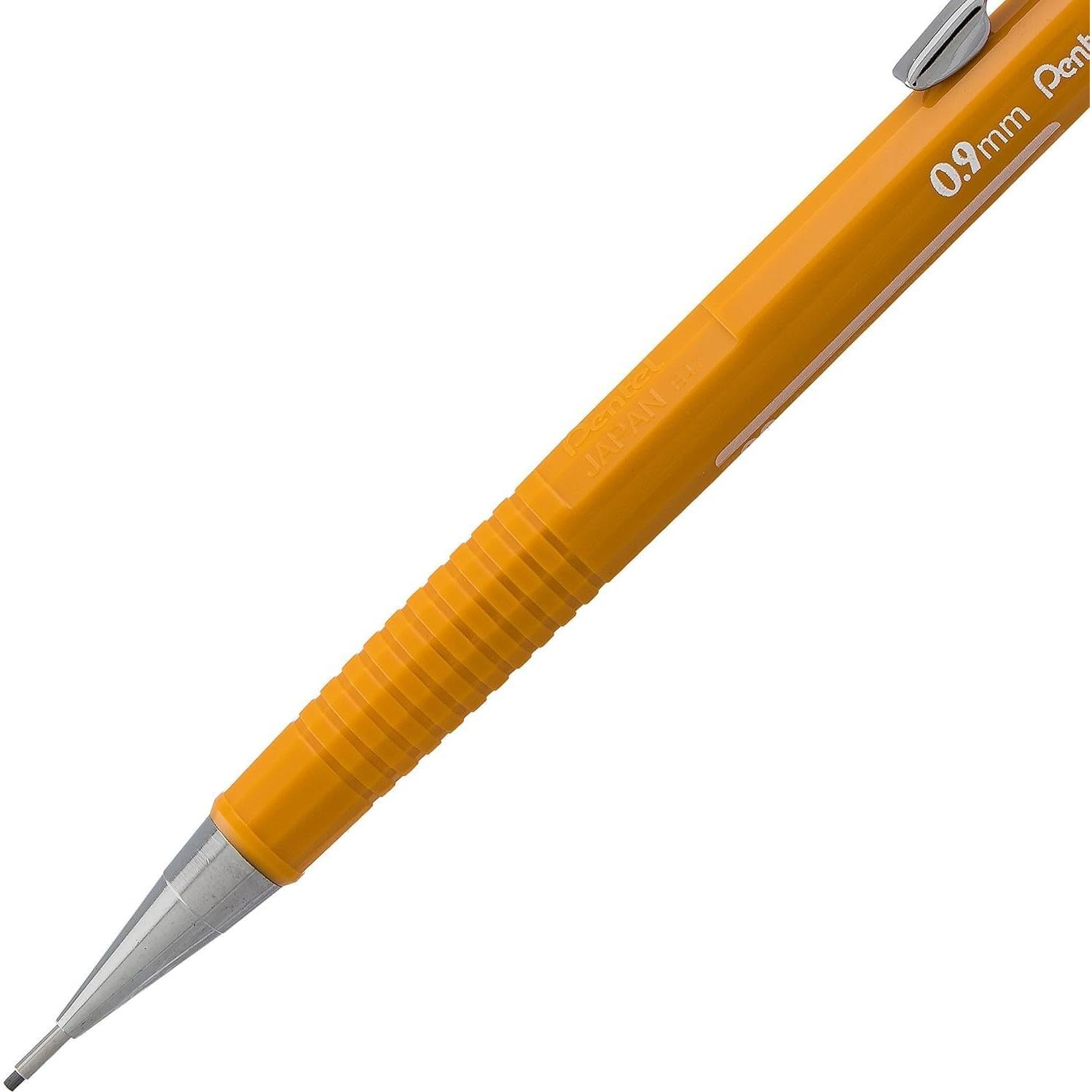 Lápiz Mecánico Pentel Sharp 0.9mm Amarillo - Paquete de 3
