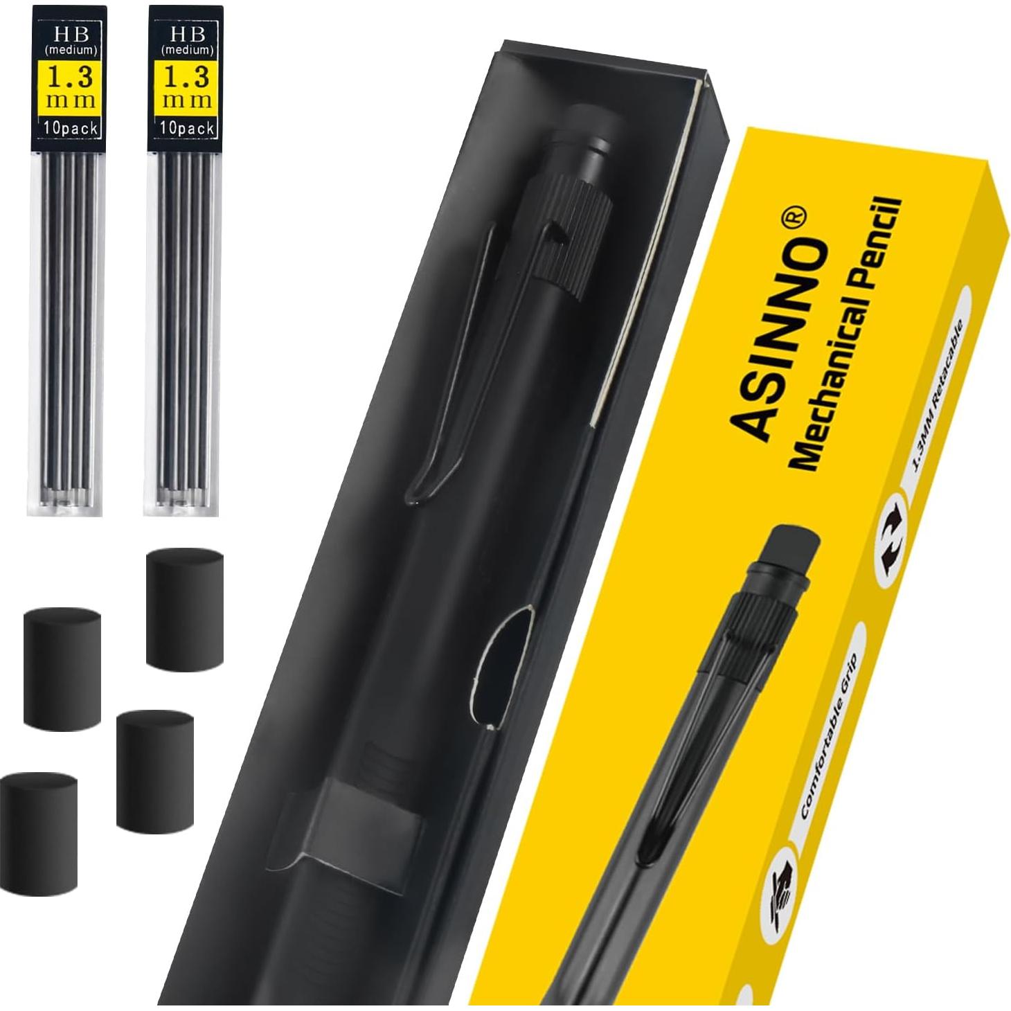 Lápiz Mecánico ASINNO 1.3mm 2B Resistente para Dibujo