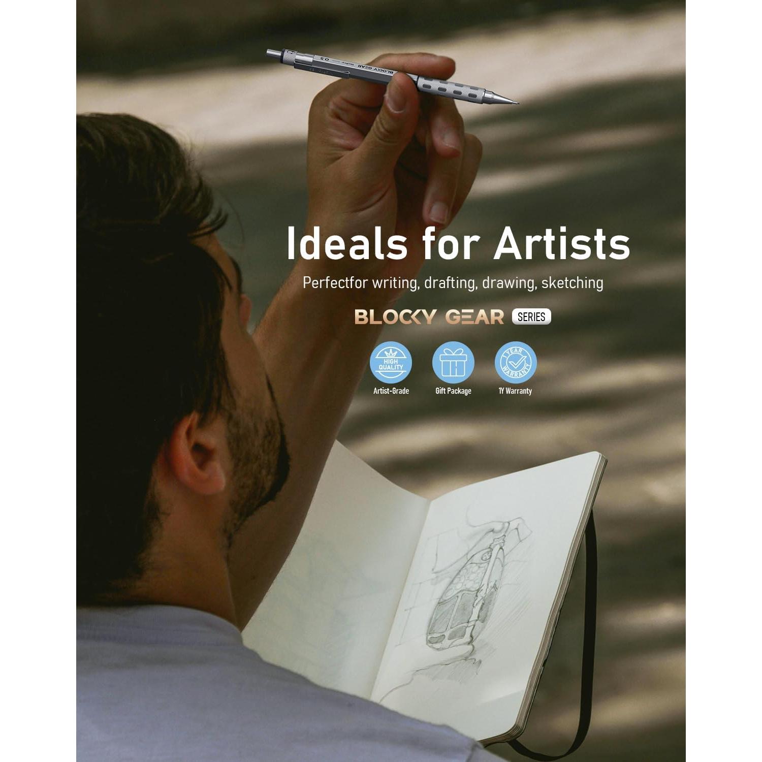 Conjunto de Lápices Mecánicos Nicpro Blocky Gear 0.5mm Metal