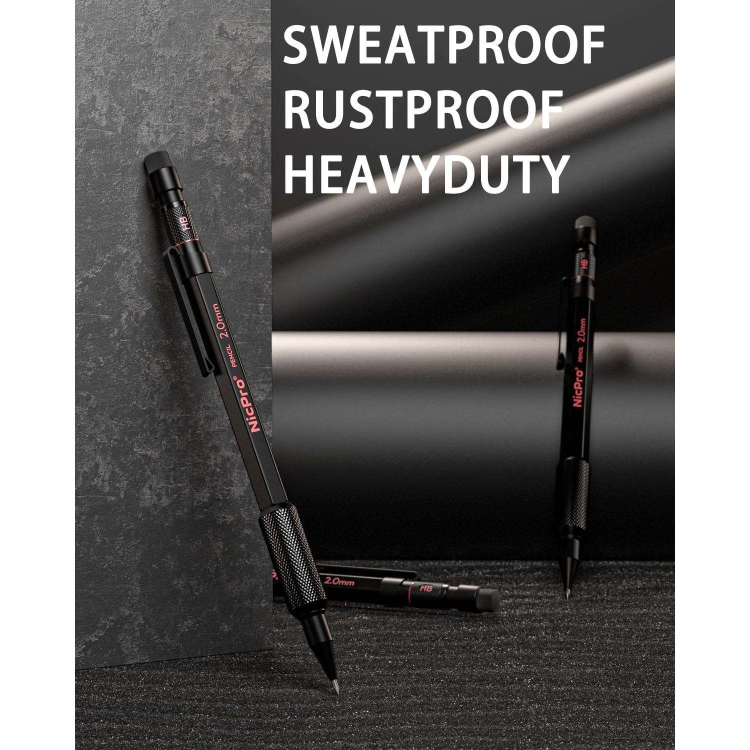 Conjunto de 3 Lápices Mecánicos Nicpro 2mm con Estuche y Minas