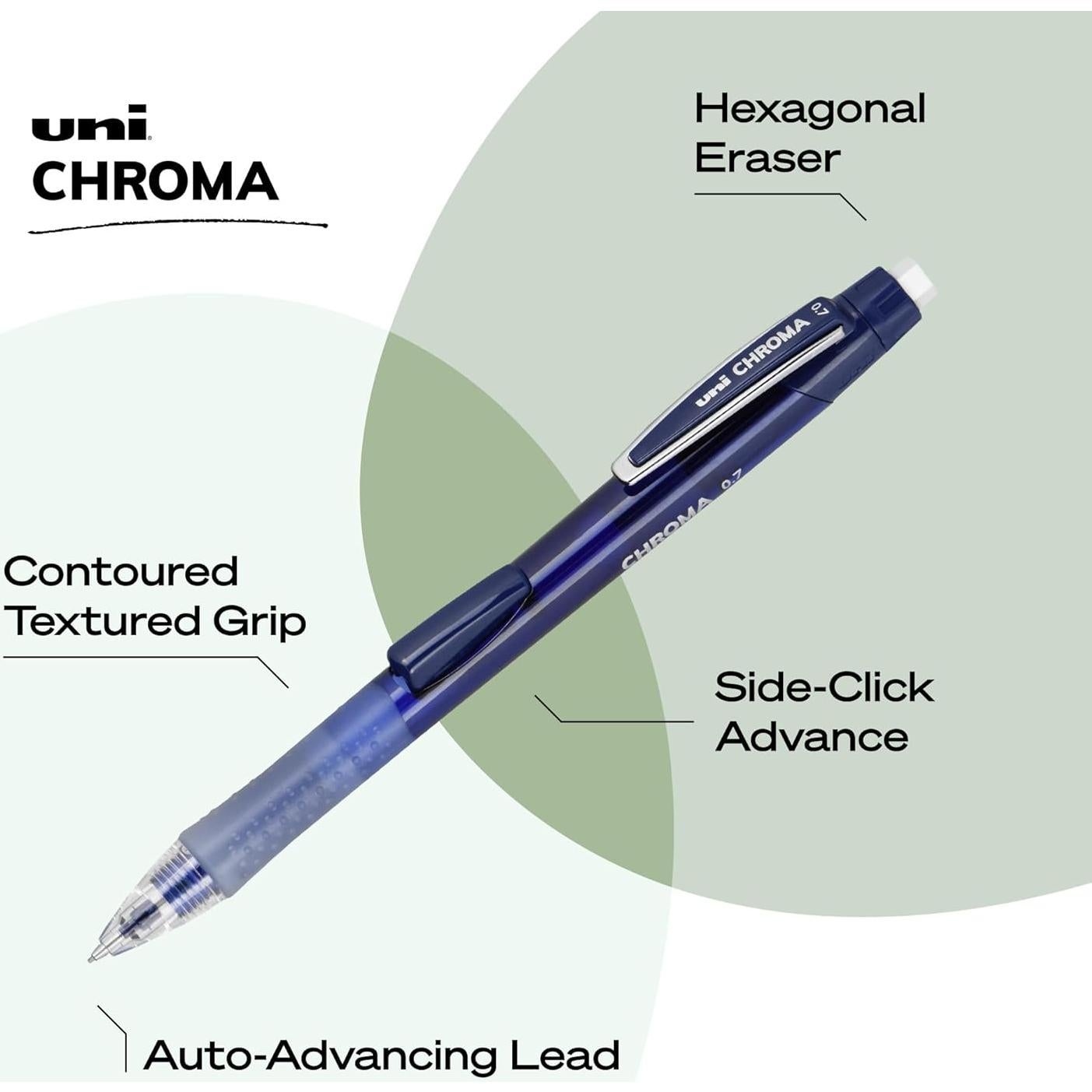 Lápiz Mecánico uniball Chroma 0.7 mm HB #2 4 Unidades