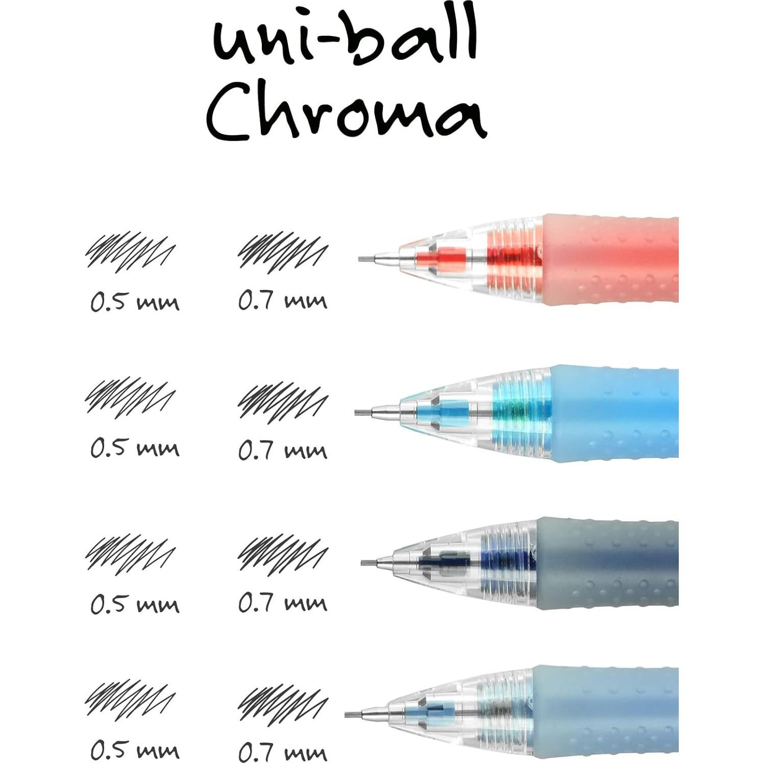 Lápiz Mecánico uniball Chroma 0.7 mm HB #2 4 Unidades