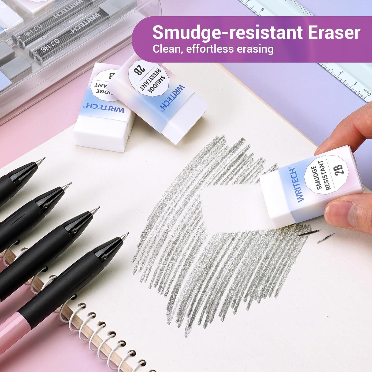 Set de Lápices Mecánicos WRITECH 0.7mm Multicolor con Borradores