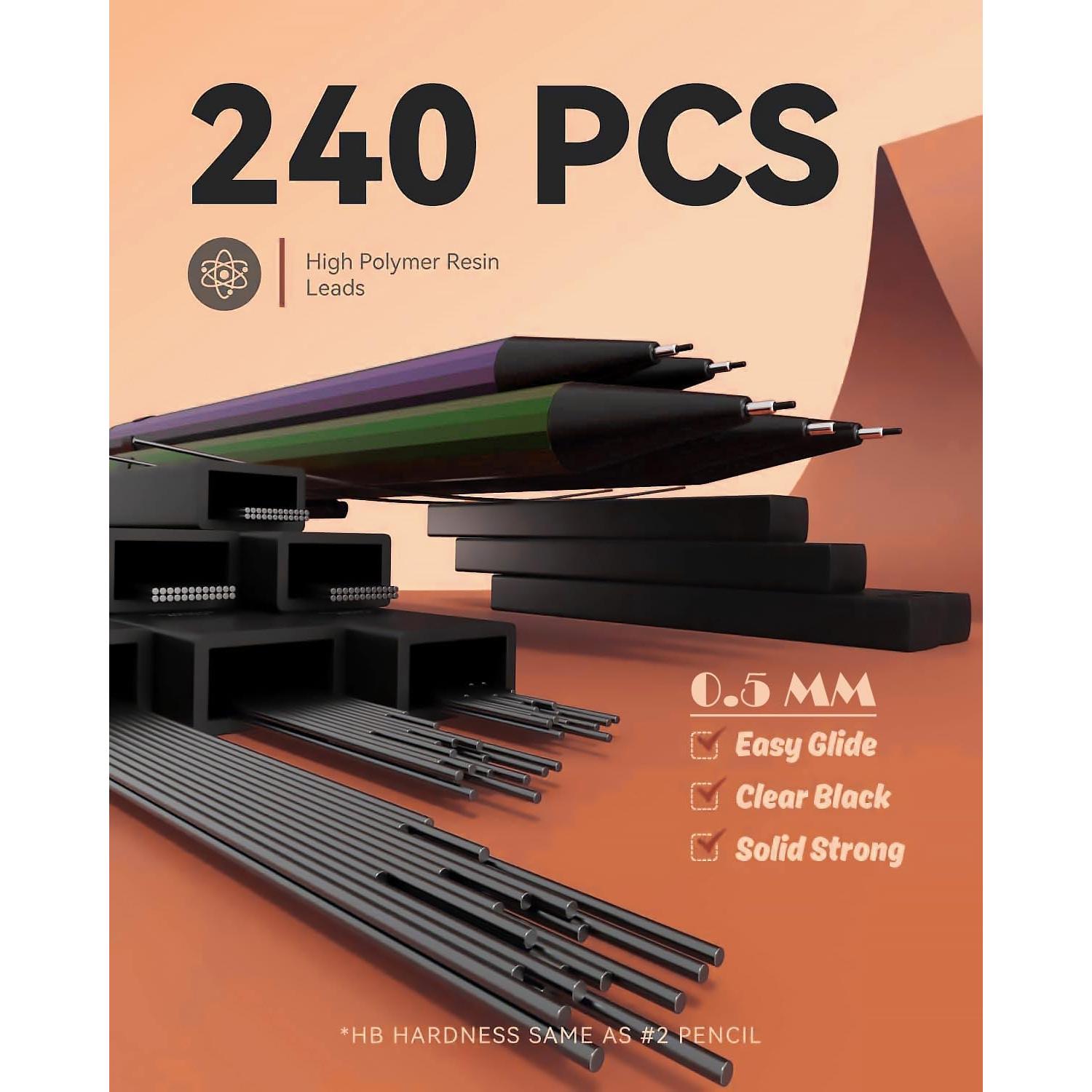 Set de Lápices Mecánicos Metálicos Cuatro Caramelos 0.5mm