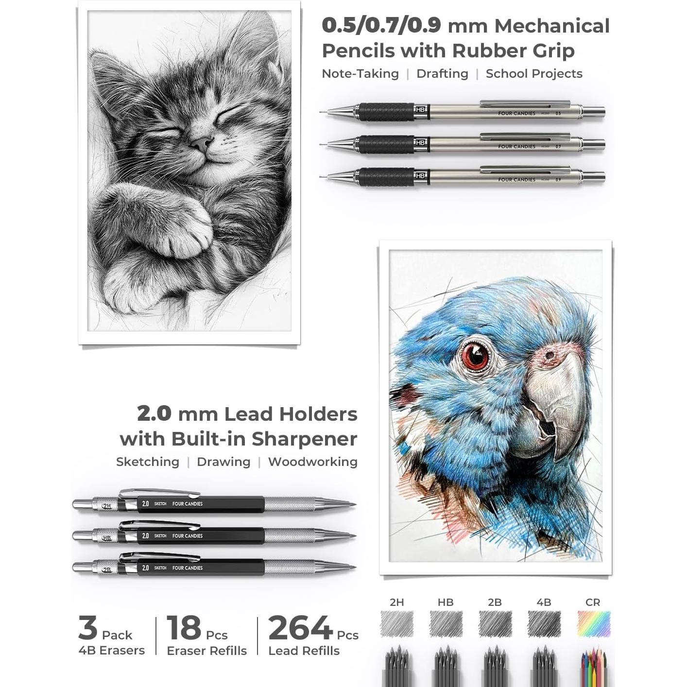 Suministros Escolares Cuatro Dulces 45 PCS Estuche Negro