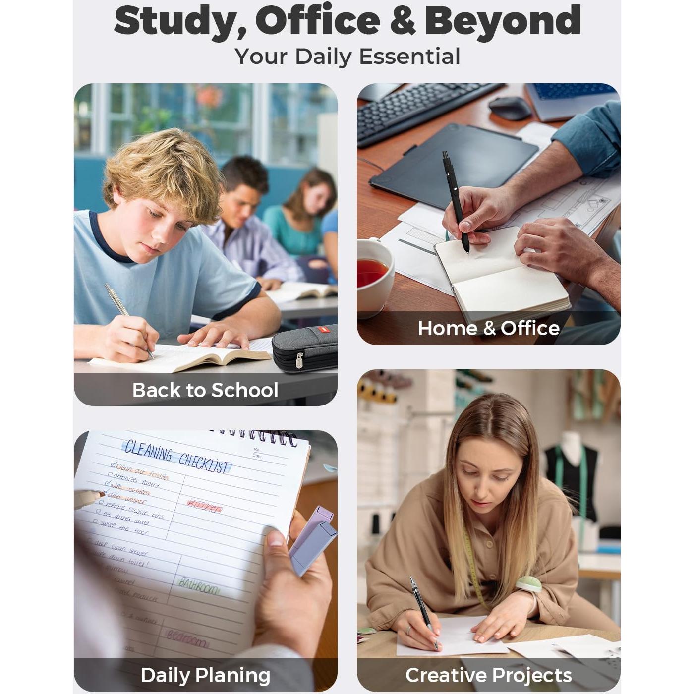 Suministros Escolares Cuatro Dulces 45 PCS Estuche Negro