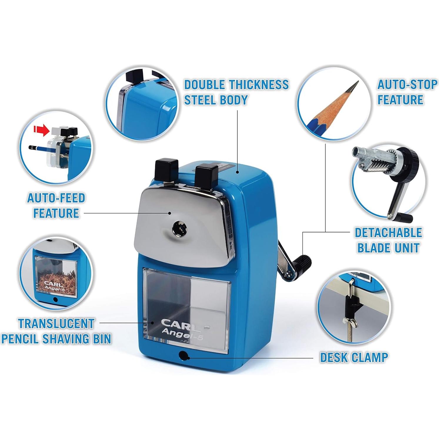 Afilador de Lápiz CARL Angel-5 Manual Azul 0.5mm/0.9mm