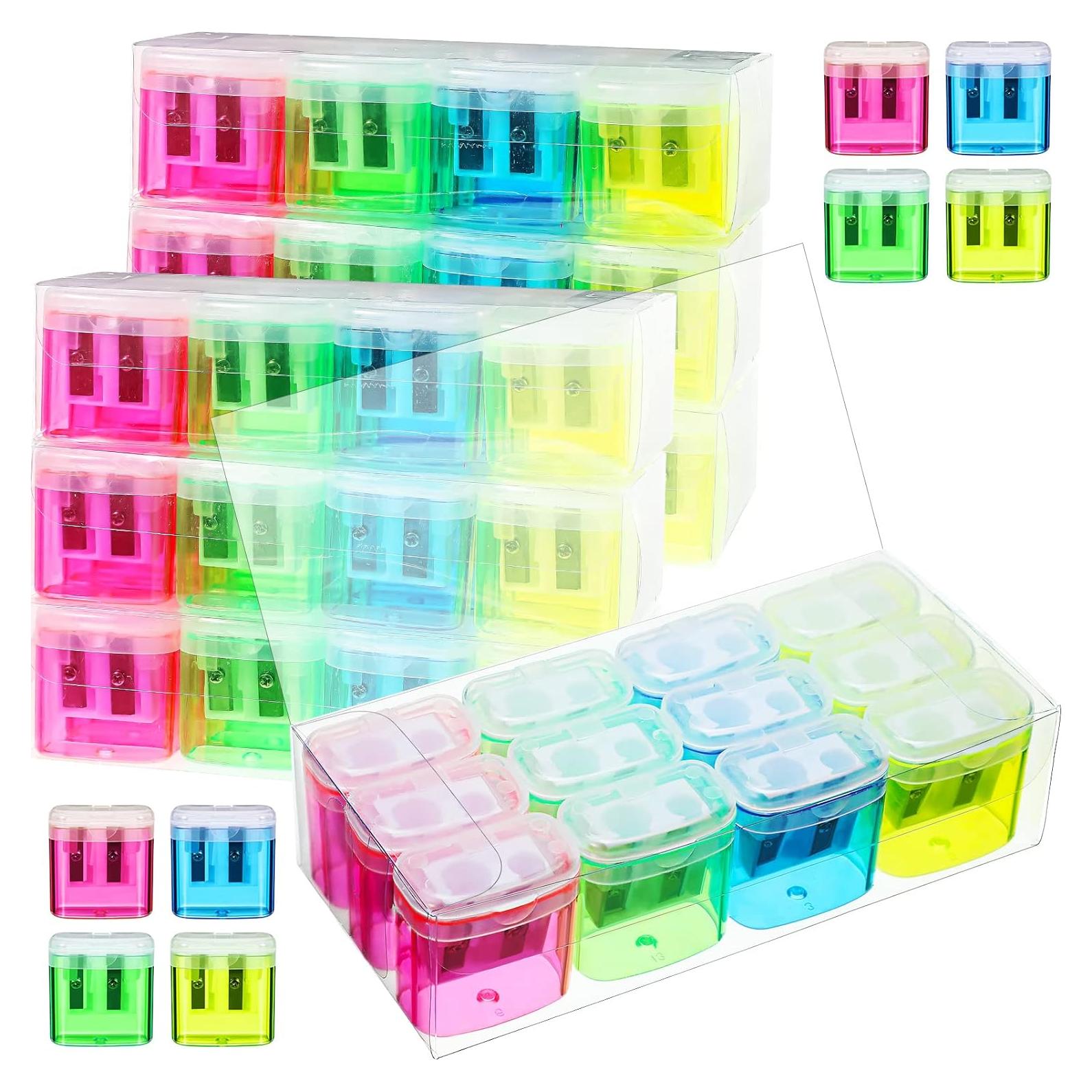 96 Sacapuntas Manuales Doble Orificio Chinco - Colores Variados