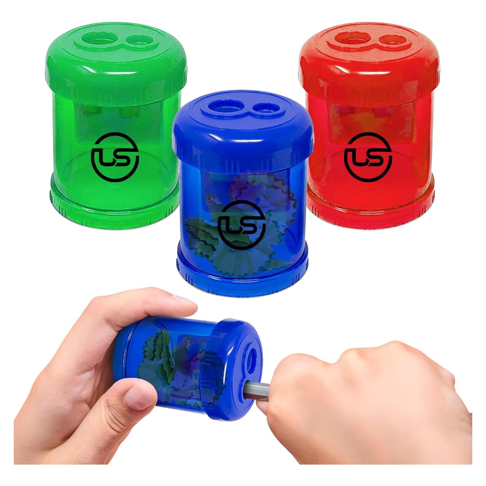 Sacapuntas Manual Doble Orificio Ultimate Stationery Azul - 3 Paquete