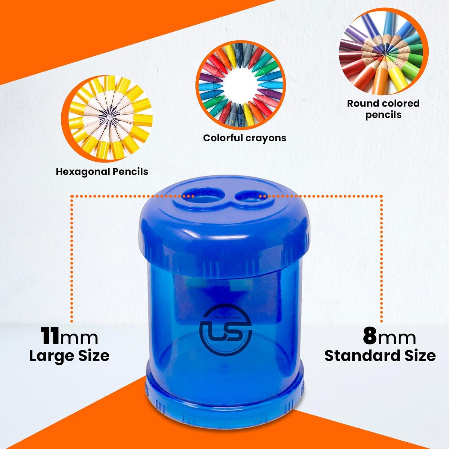 Sacapuntas Manual Doble Orificio Ultimate Stationery Azul - 3 Paquete