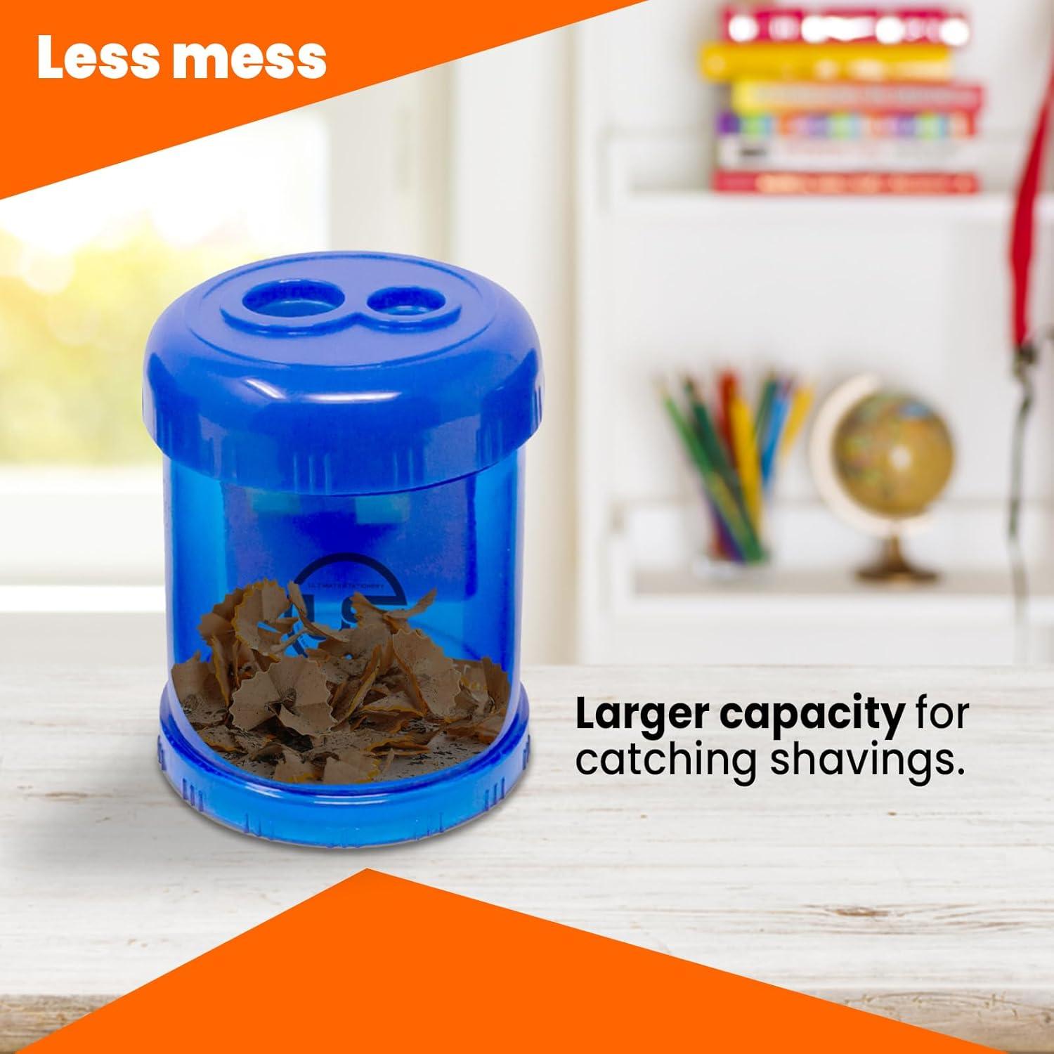 Sacapuntas Manual Doble Orificio Ultimate Stationery Azul - 3 Paquete