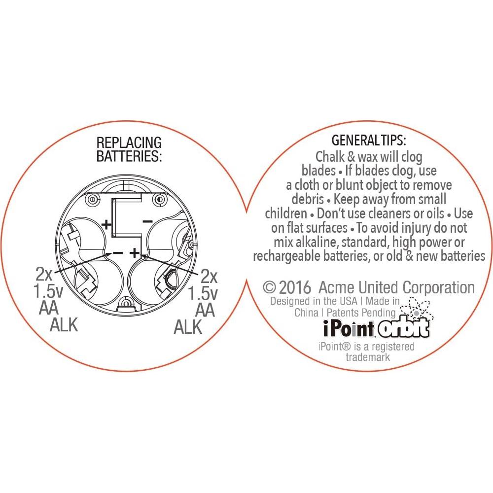 Sacapuntas de Lápiz a Batería Westcott iPoint Orbit Negro