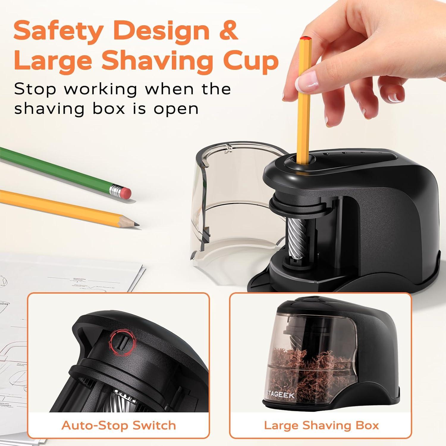 Sacapuntas Eléctrico STAGEEK USB/Batería para Lápices 6-8mm