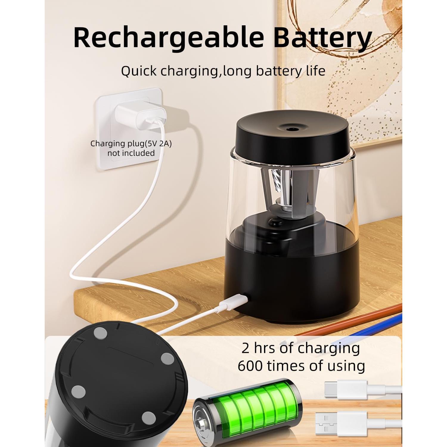 Afilador Eléctrico de Lápices ZMOL Recargable 6-8mm