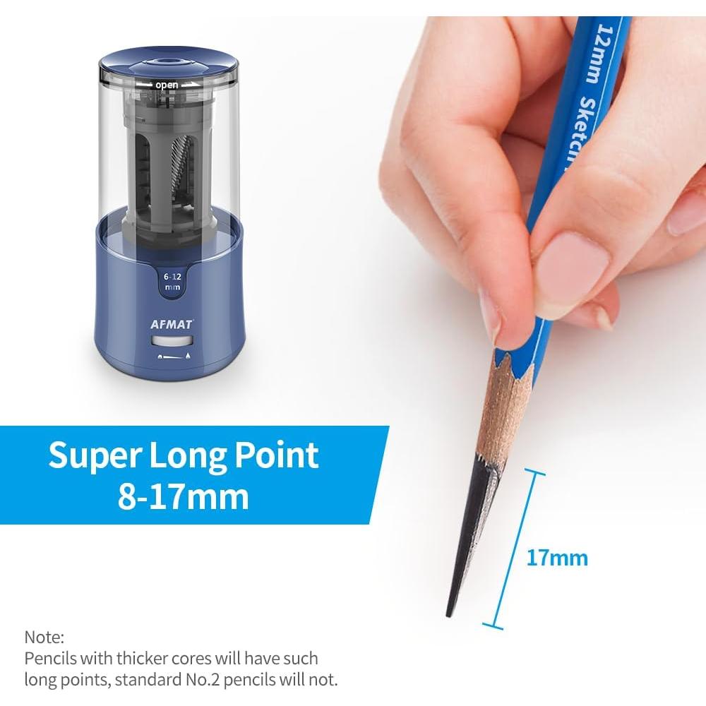 Sacapuntas Eléctrico AFMAT Punta Larga 8-17mm para Artistas