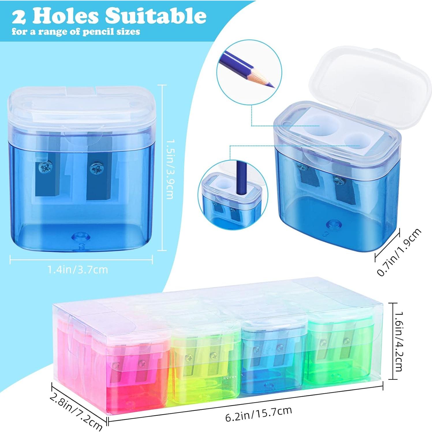 24 Sacapuntas Manuales Doble Orificio Hxezoc Colores Variados