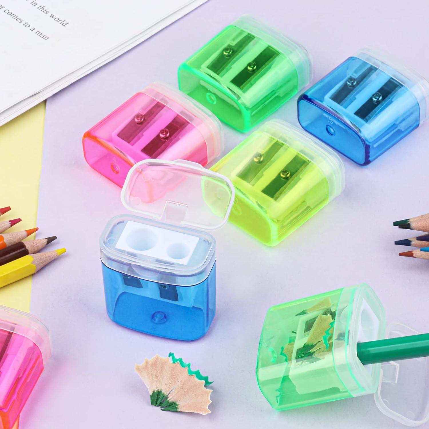 24 Sacapuntas Manuales Doble Orificio Hxezoc Colores Variados