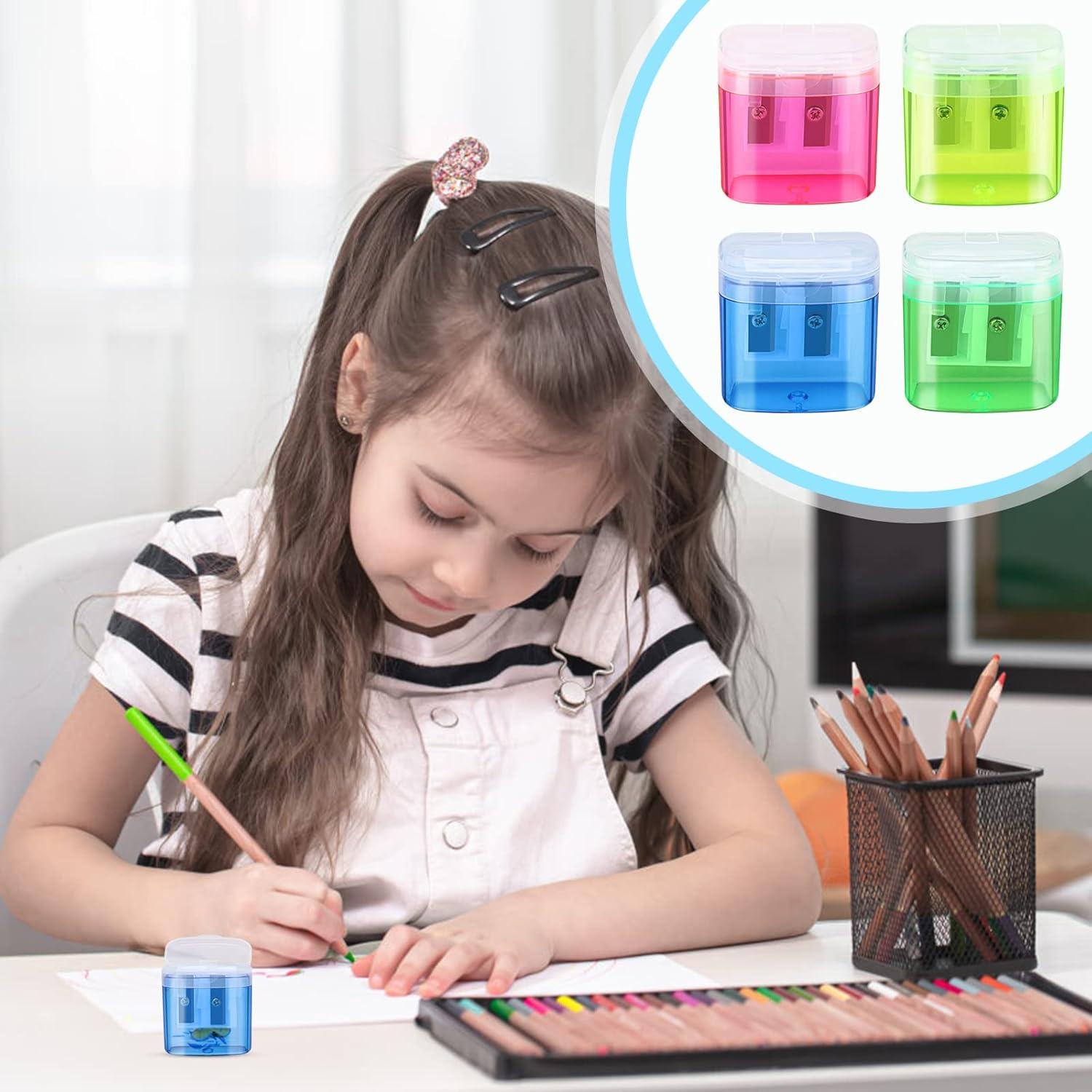 24 Sacapuntas Manuales Doble Orificio Hxezoc Colores Variados