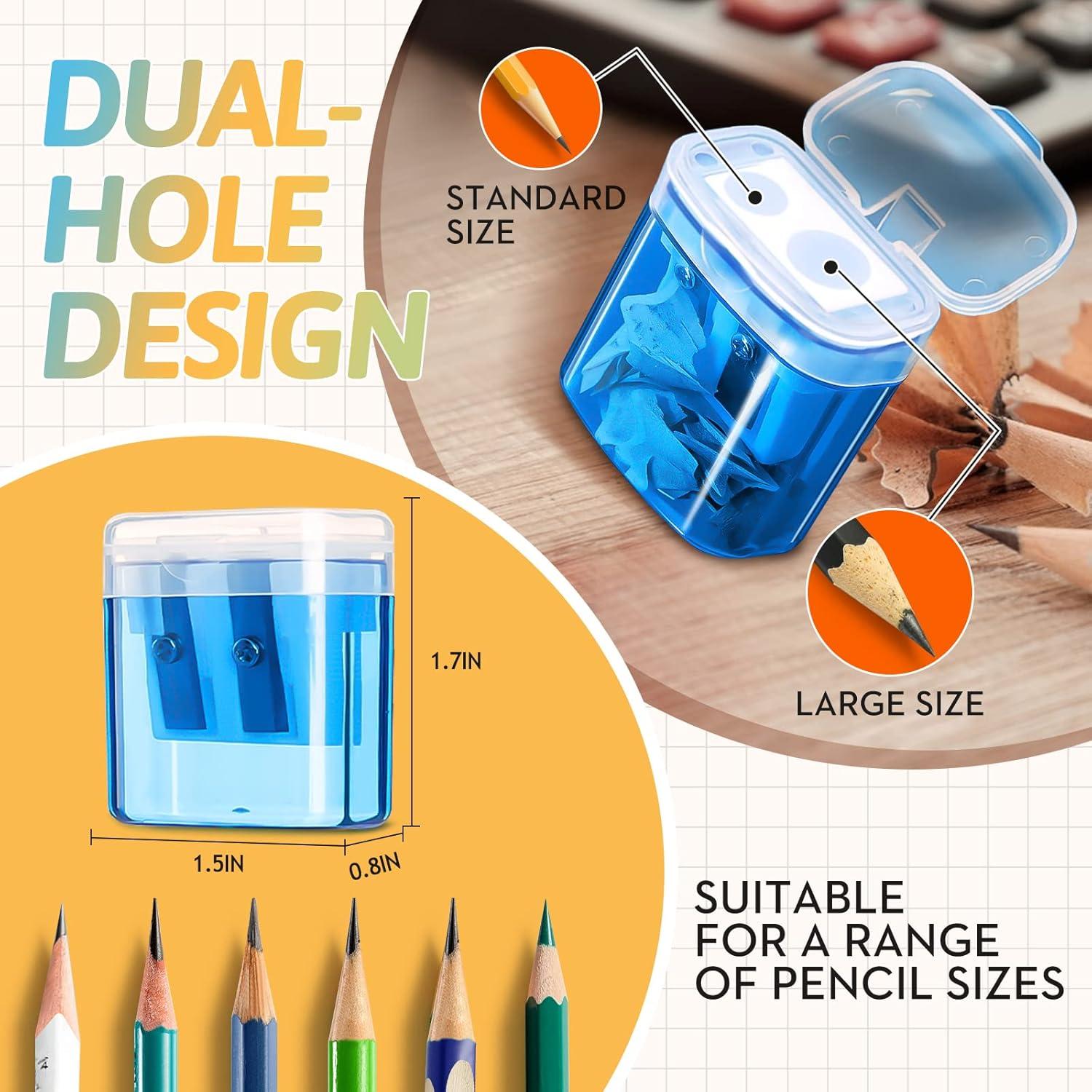 Paquete de 60 Sacapuntas Manuales Shemira Doble Orificio