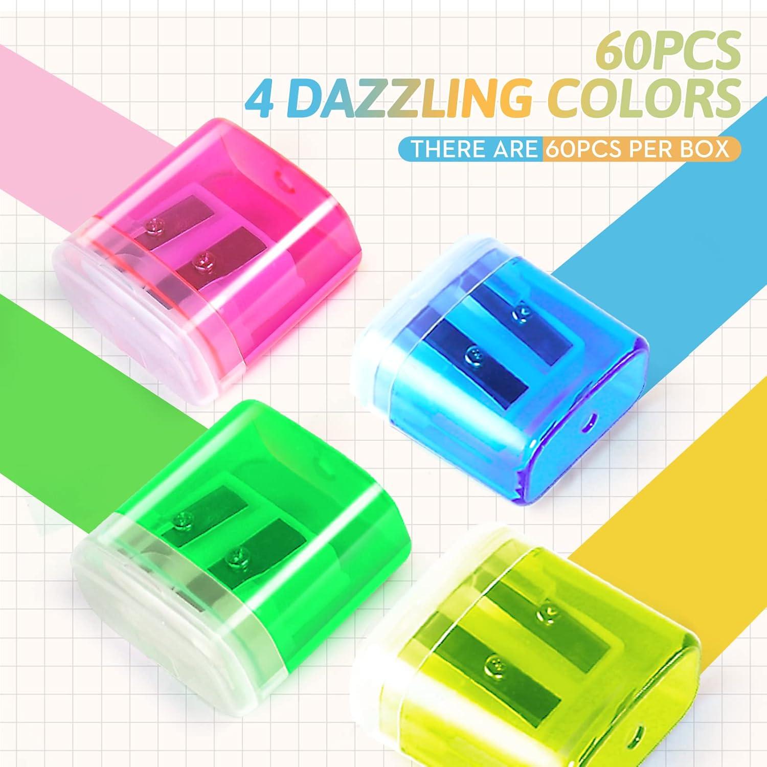 Paquete de 60 Sacapuntas Manuales Shemira Doble Orificio