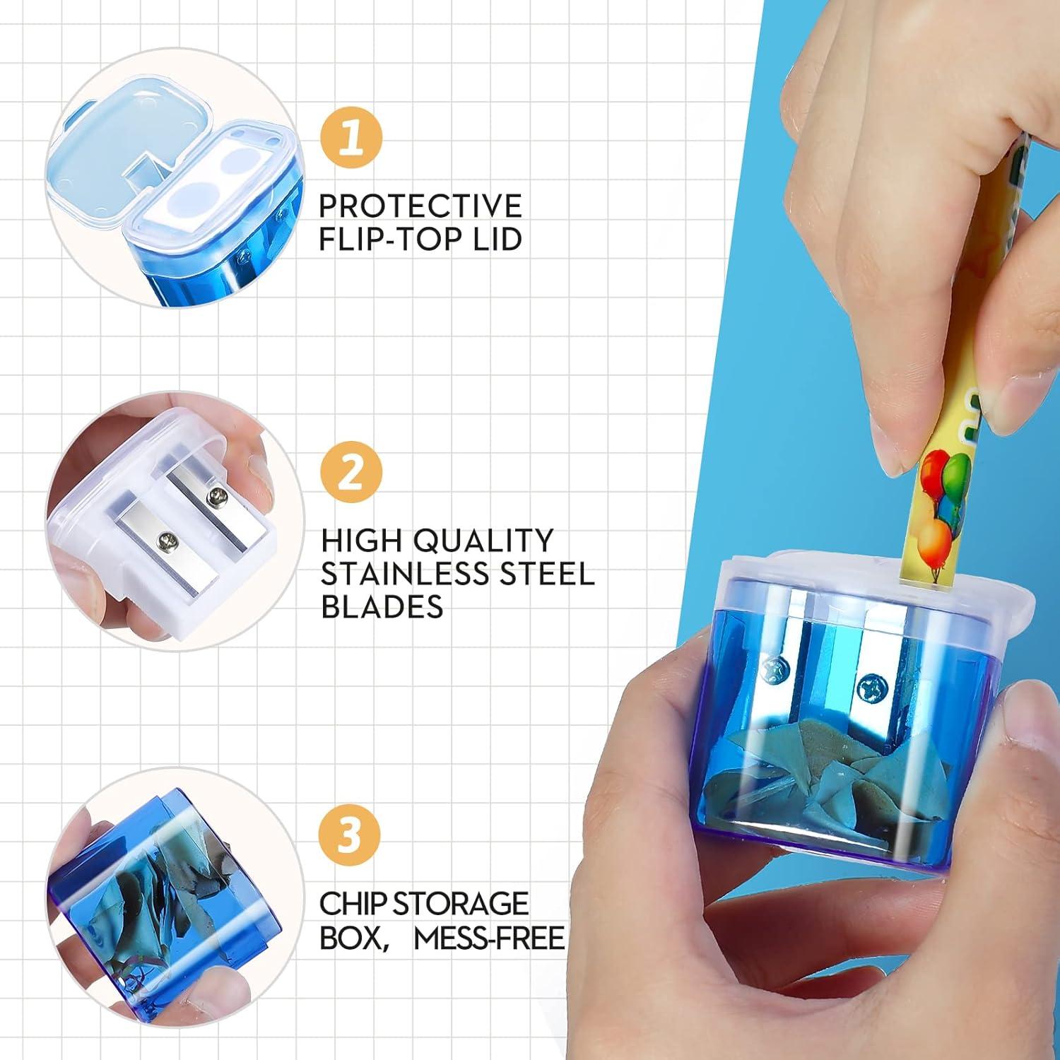 Paquete de 60 Sacapuntas Manuales Shemira Doble Orificio