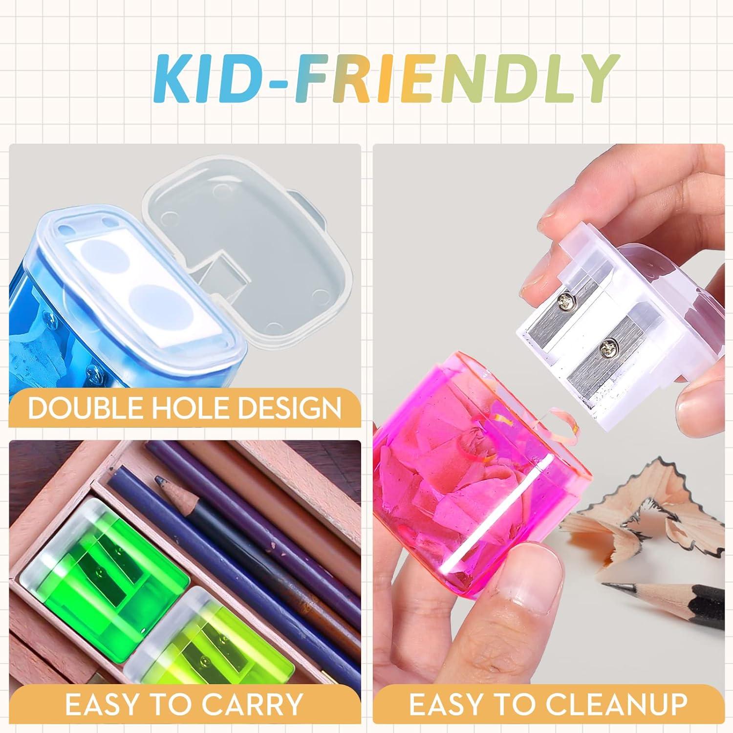 Paquete de 60 Sacapuntas Manuales Shemira Doble Orificio