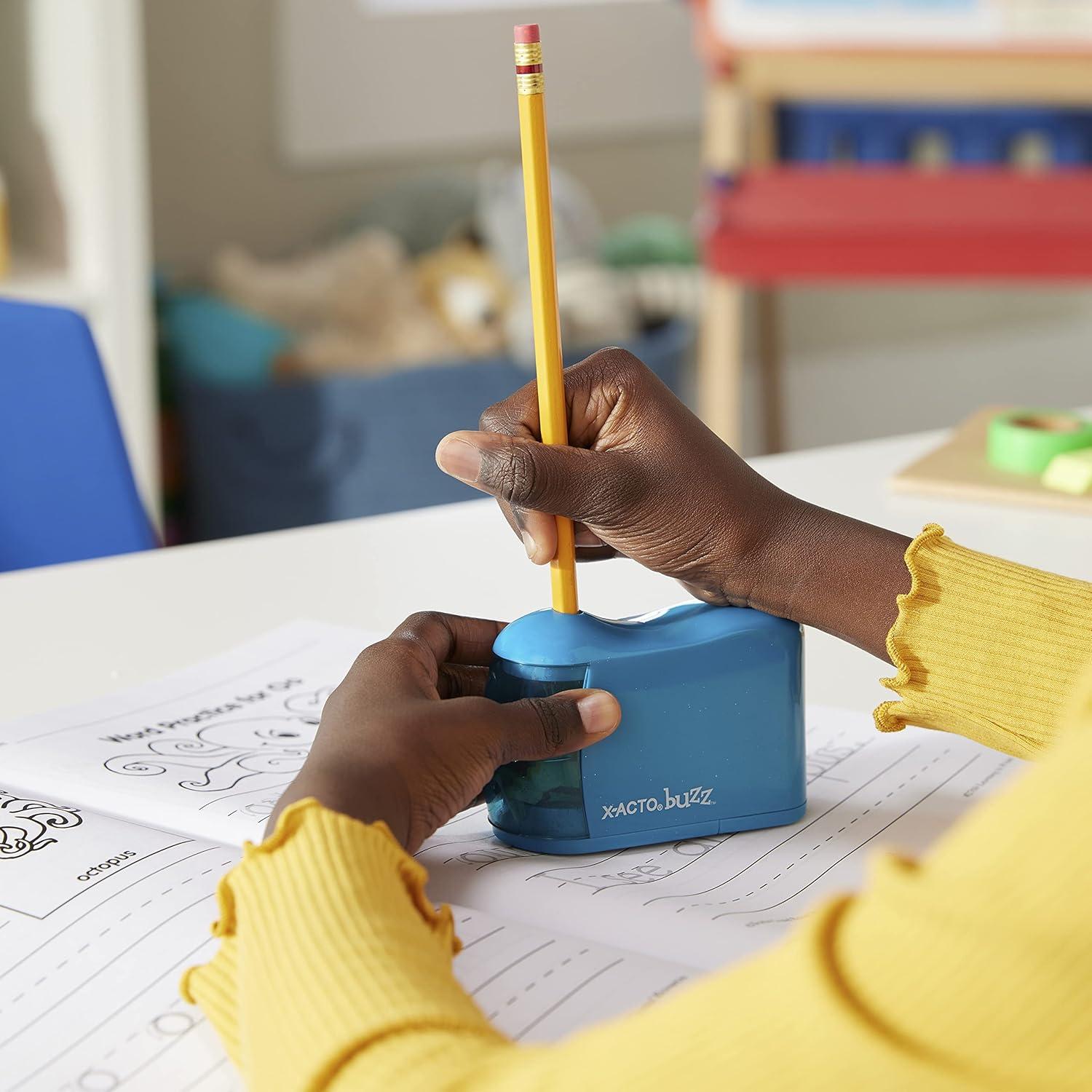 Sacapuntas Eléctrico X-ACTO Buzz a Batería, Colores Variados
