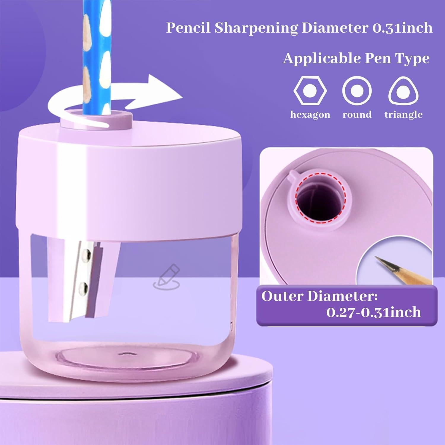 Paquete de 3 Sacapuntas Manuales Aitxpaotn para Lápices