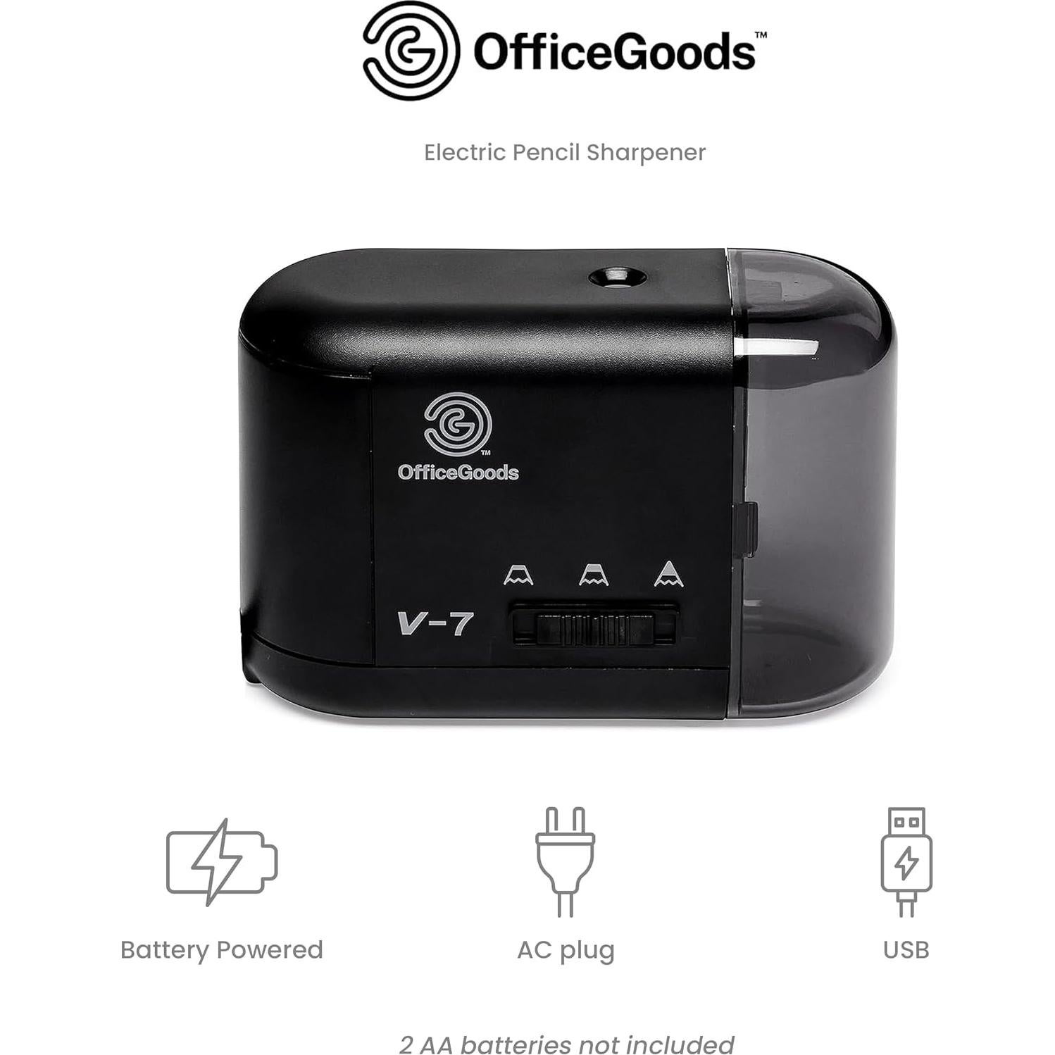 Sacapuntas Eléctrico OfficeGoods V-7 - Portátil Negro