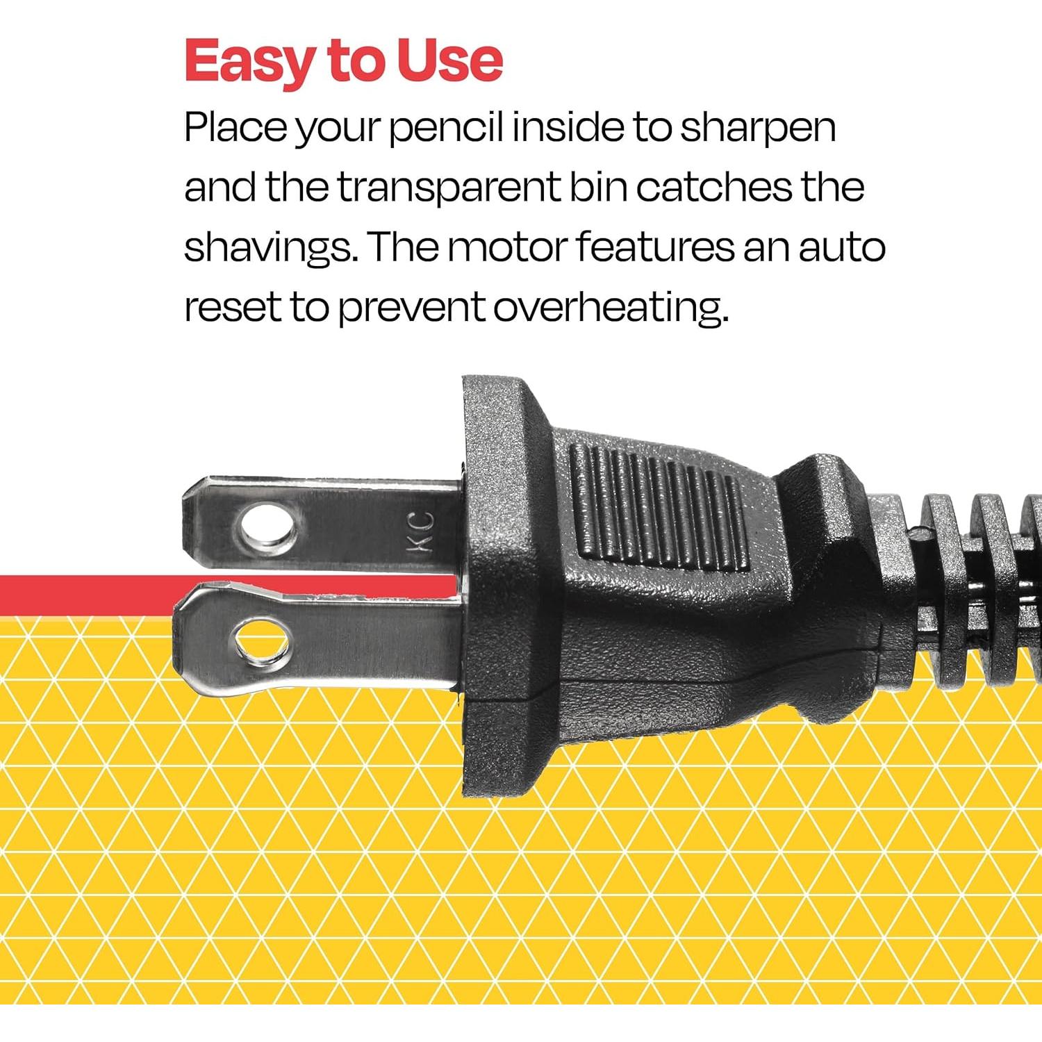 Sacapuntas Eléctrico Vertical School Smart, Negro y Gris