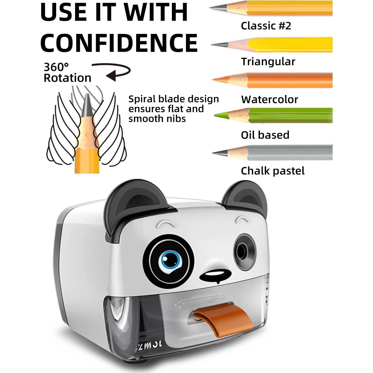 Sacapuntas Eléctrico Zmol Panda con Parada Automática 0.75kg